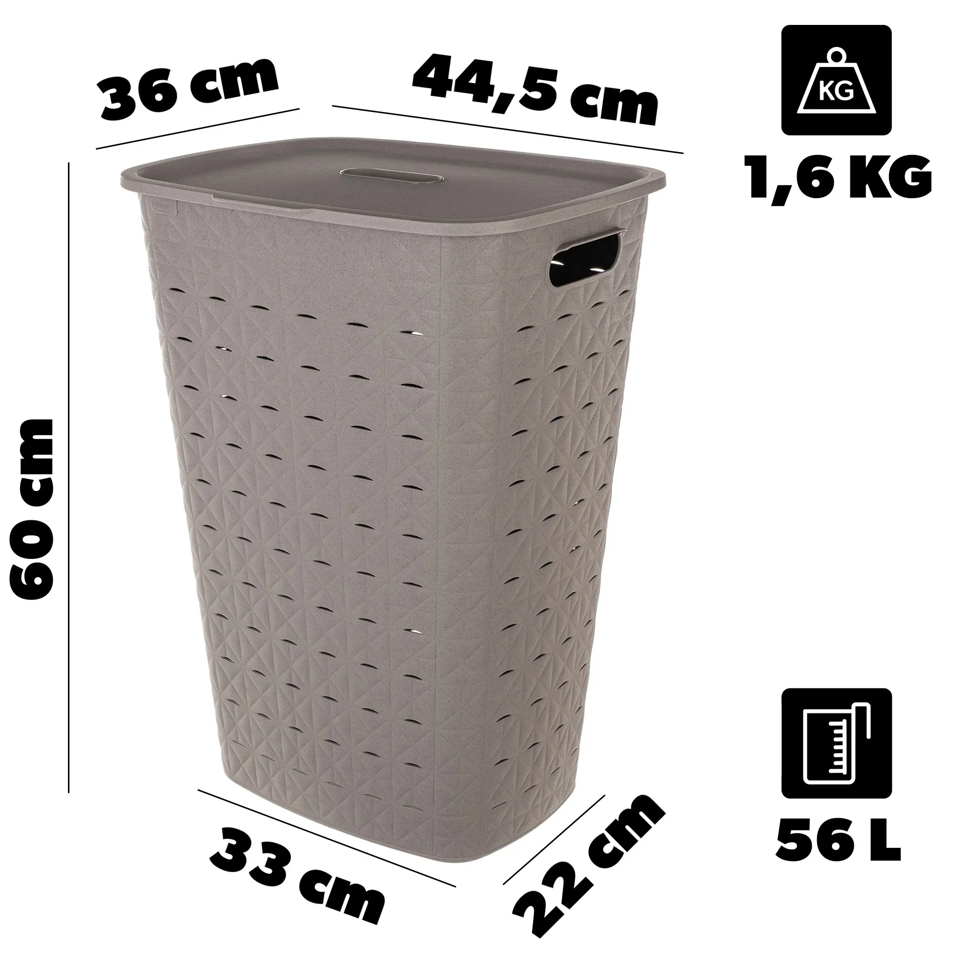 Curver Softex 56 l smėlio spalvos skalbinių krepšys