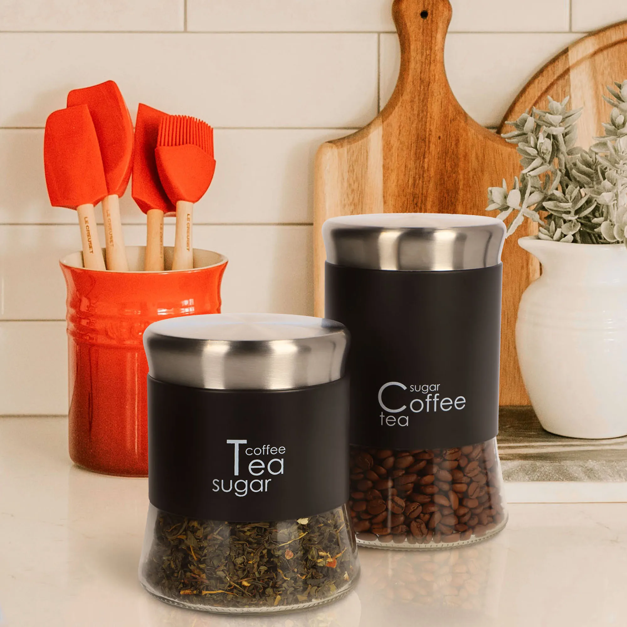 Virtuvės indų rinkinys 1100 ml + 800 ml, juodos spalvos