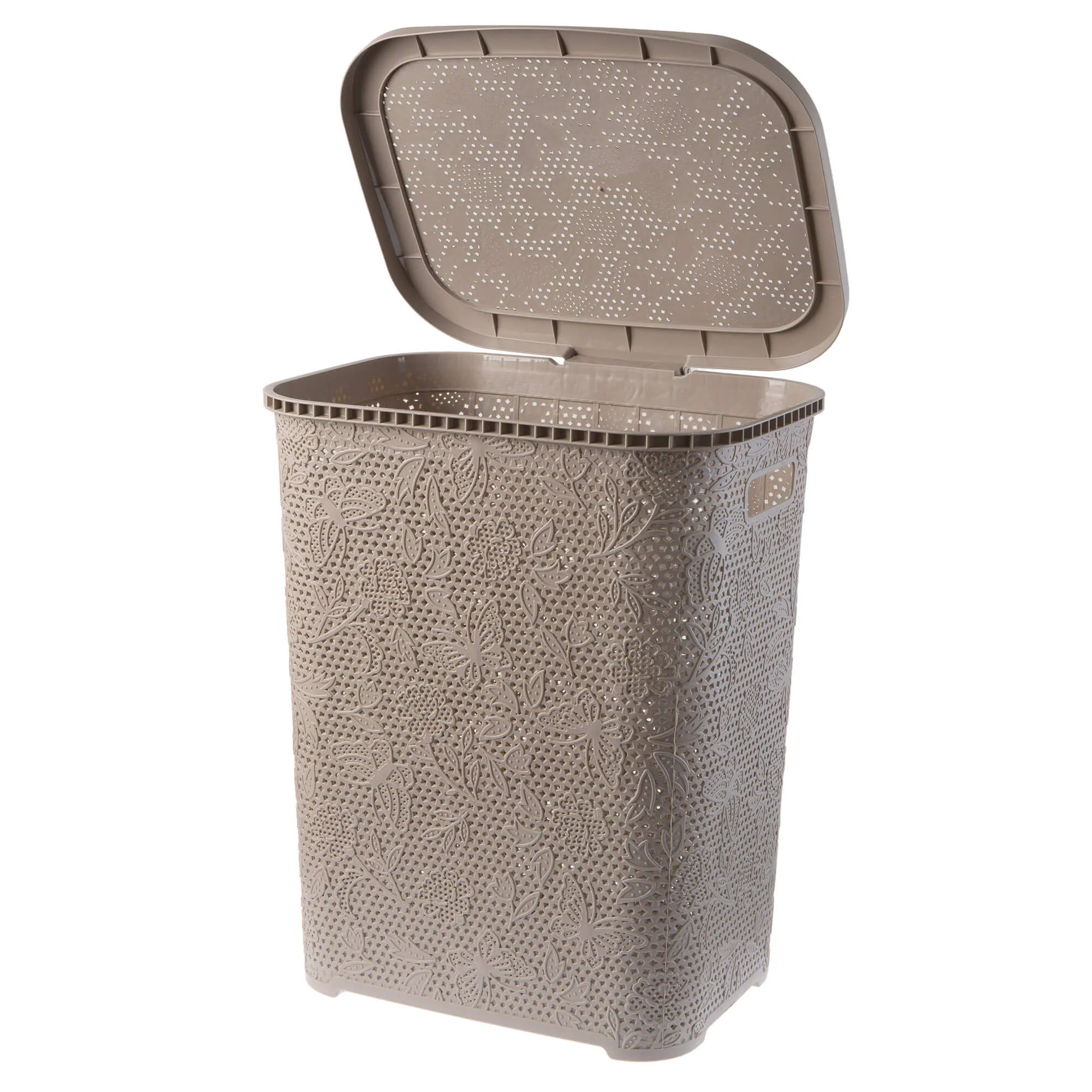 „Aglio“ 55 l krepšys su dangčiu apatiniams ir drabužiams, smėlio spalvos