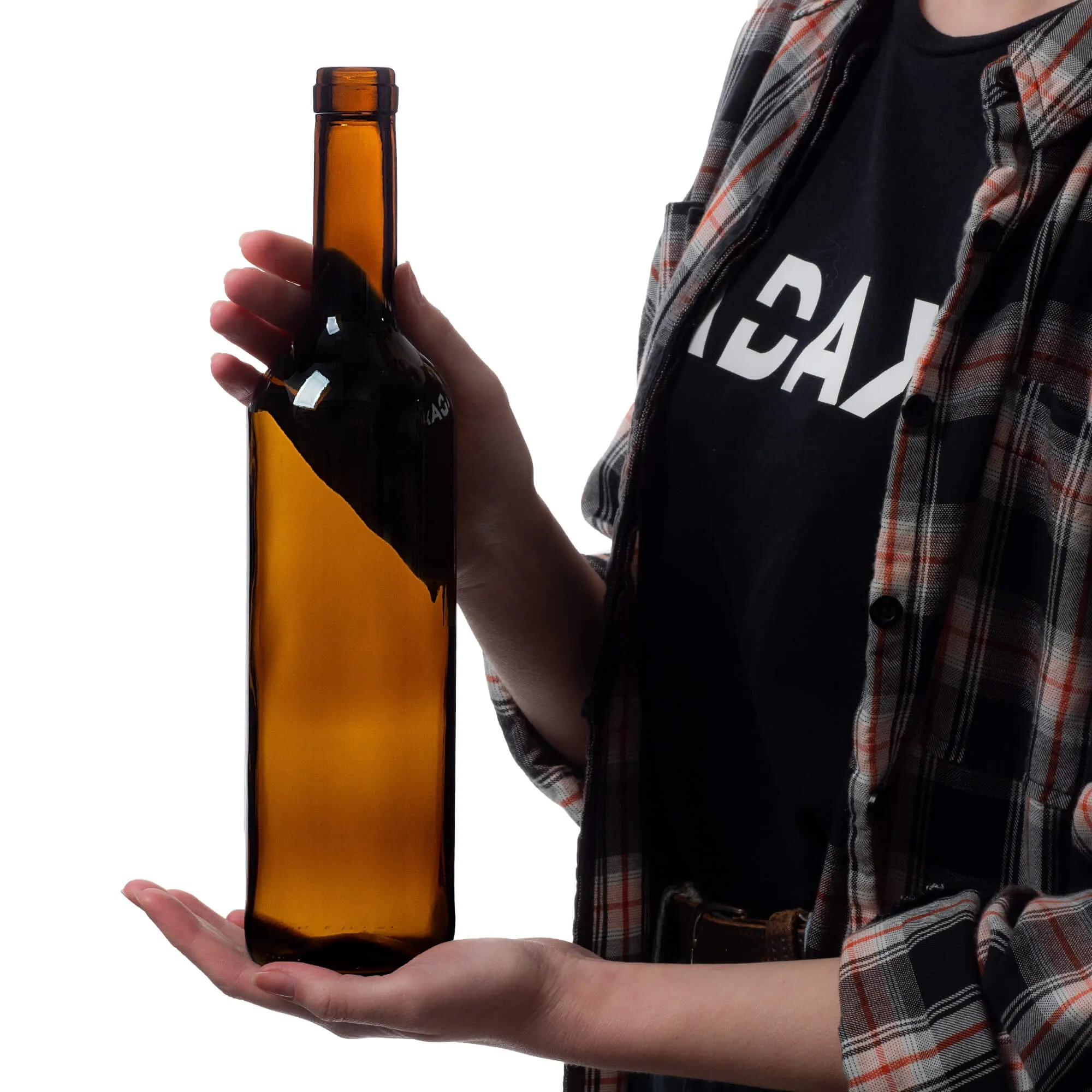 Biagio vyno buteliai 750 ml rudi be kamščio 10 vnt.