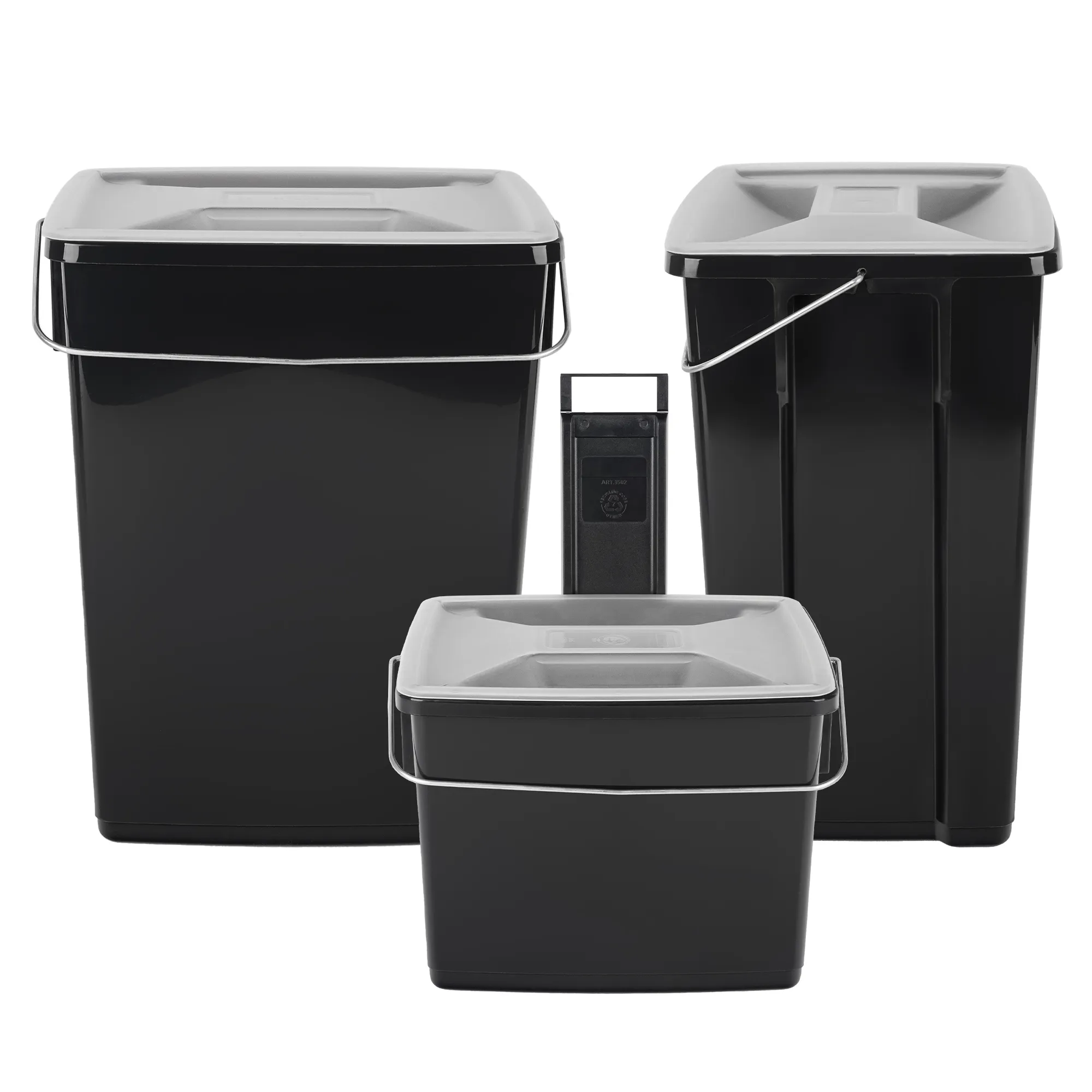 Curver atliekų rūšiavimo konteineriai 2 x 10 l + 6 l, juodi