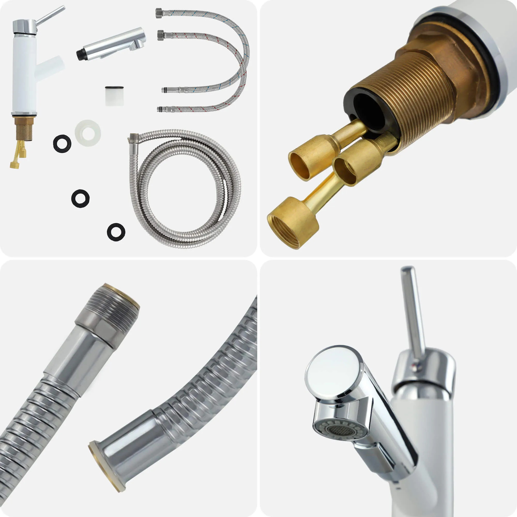 Gospo Cado virtuvės maišytuvas su įvadu, baltas