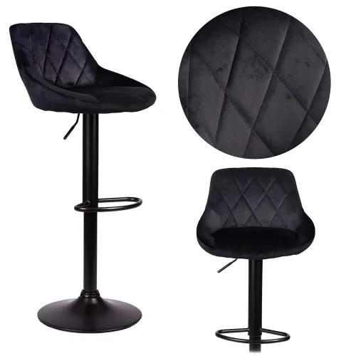 Nerra Sofatel juoda baro kėdė su atlošu ir juodu pagrindu - nuotrauka 1