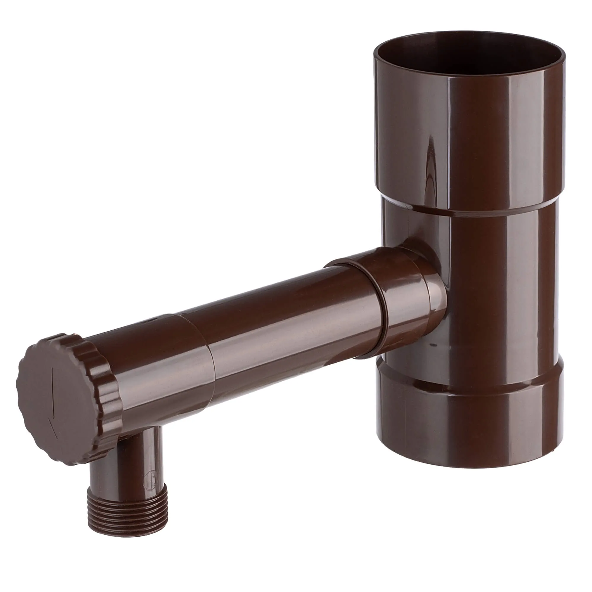 Nancras lietaus vandens kolektorius su vožtuvu, 80 mm, rudas