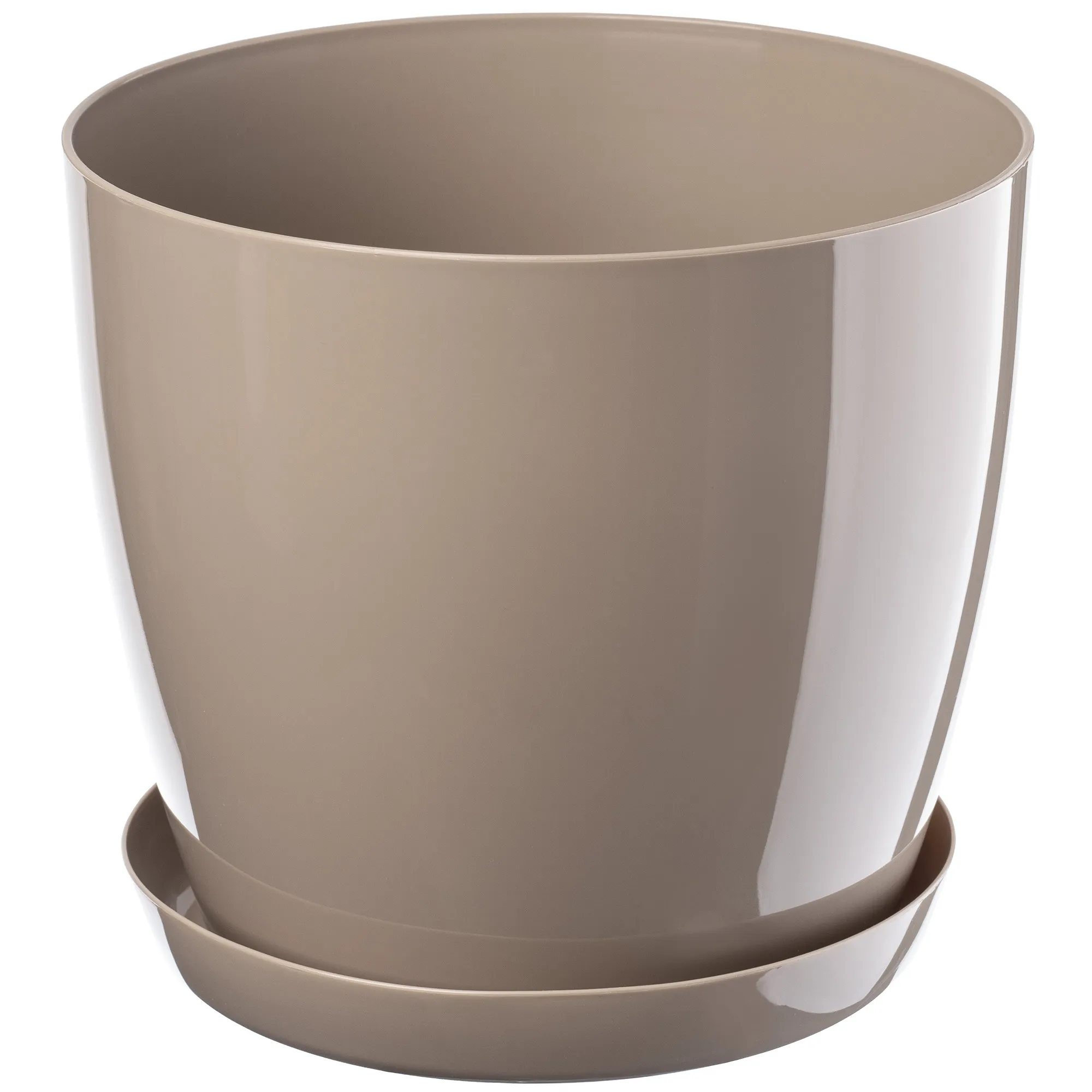 Agen gėlių vazonas su smėlio spalvos lėkštute