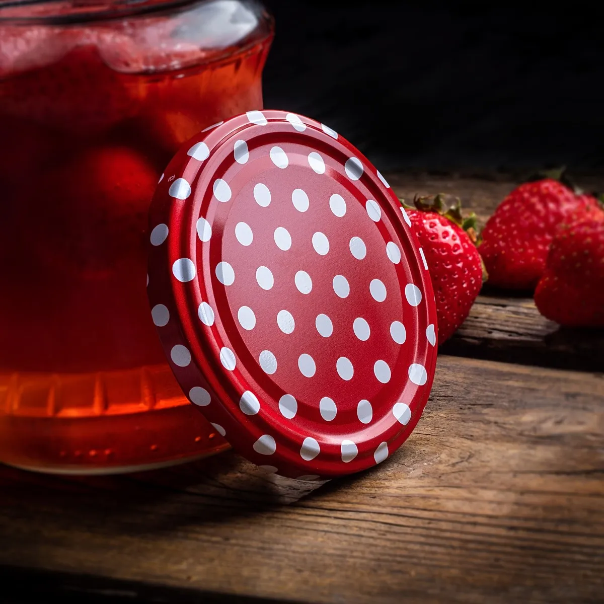 Niva konservavimo stiklainiai 720 ml 64 vnt. 82 mm + dangteliai „Raudonieji žirneliai“