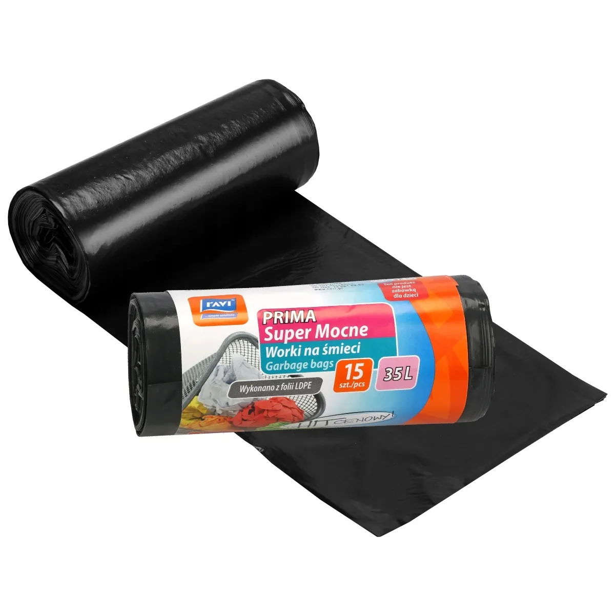 „Ravi Prima“ itin tvirti šiukšlių maišai, 35 l, 15 vnt.