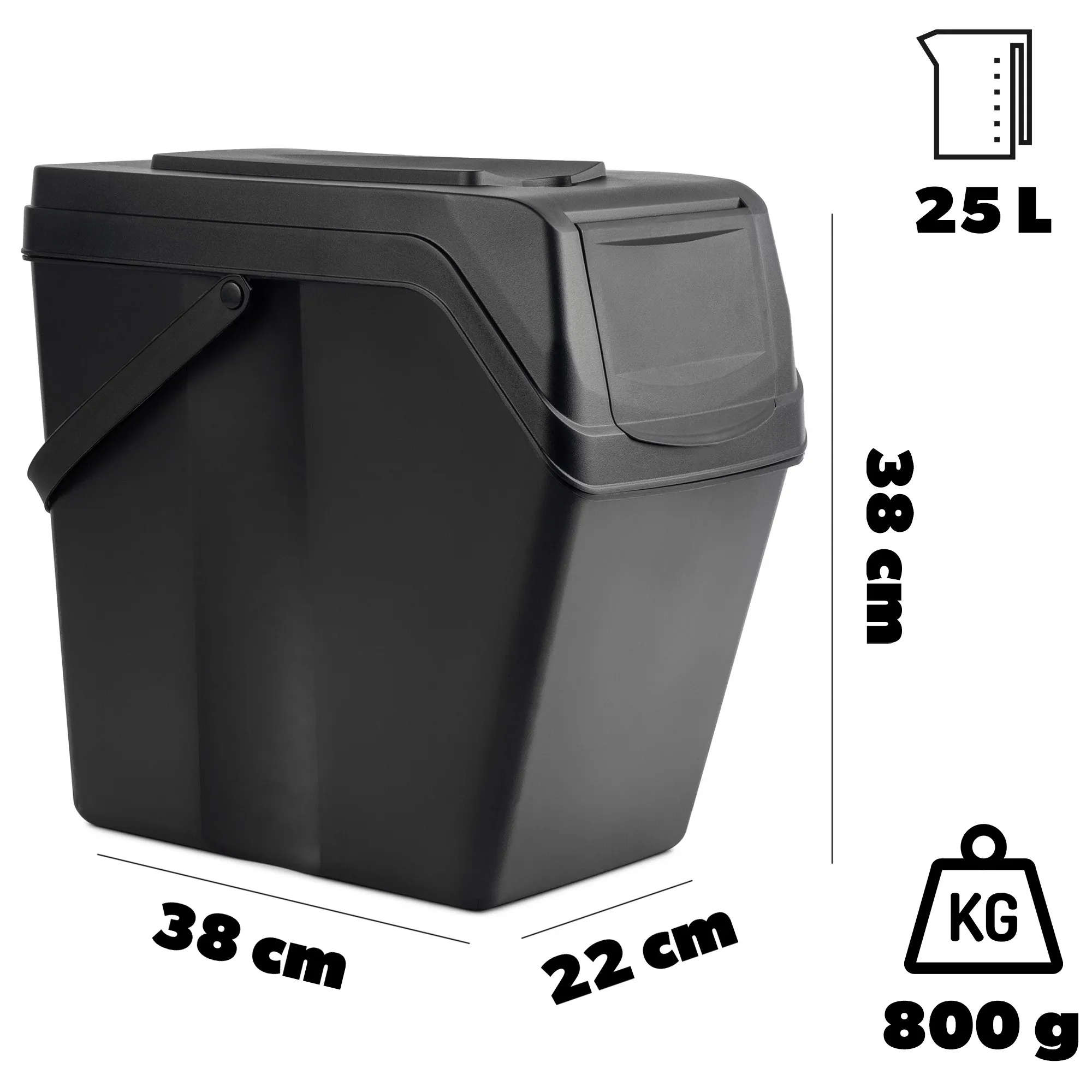 Sornay šiukšliadėžė 3×25 l, juoda