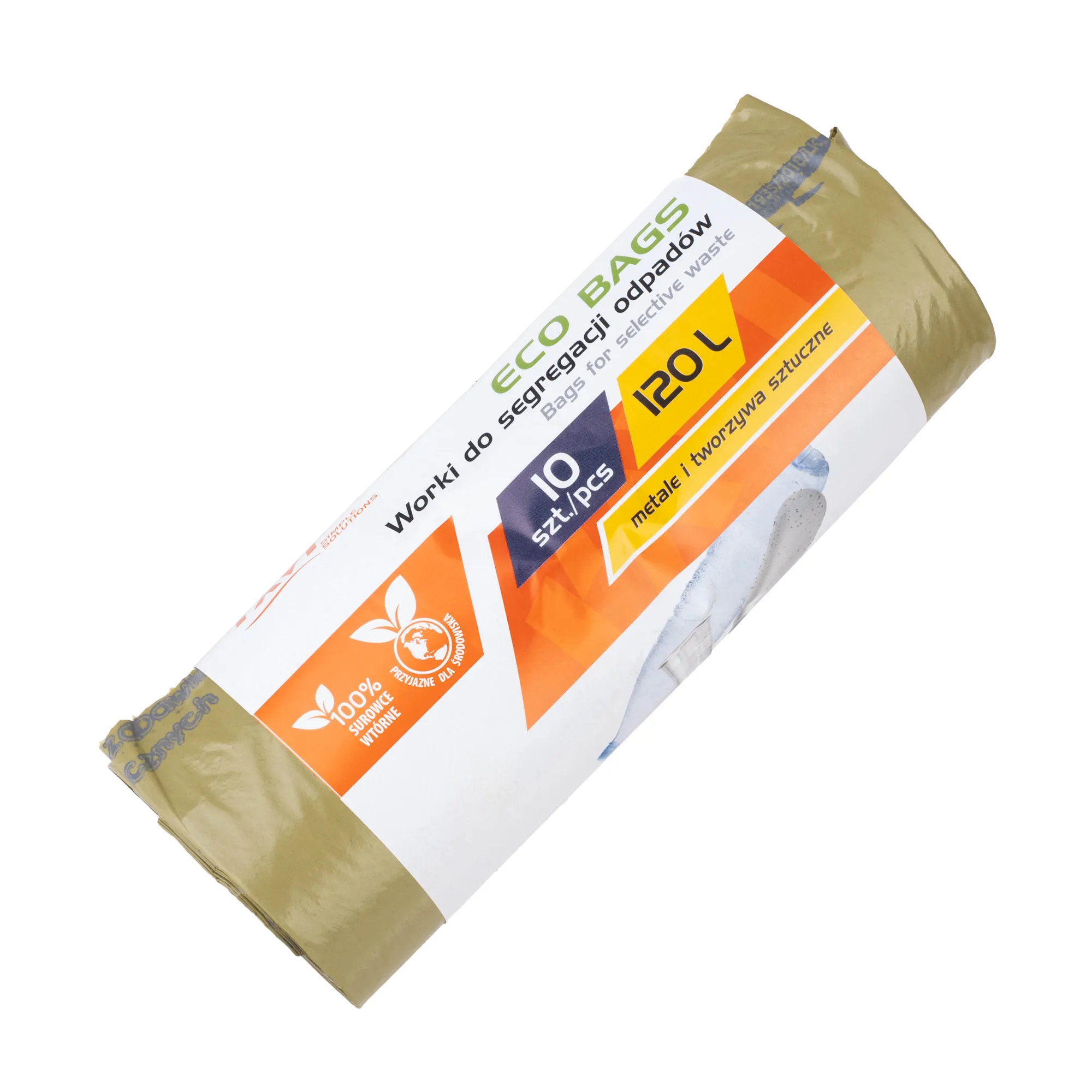 Ekologiški RAVI maišeliai 120L 10 vnt. geltoni plastikui