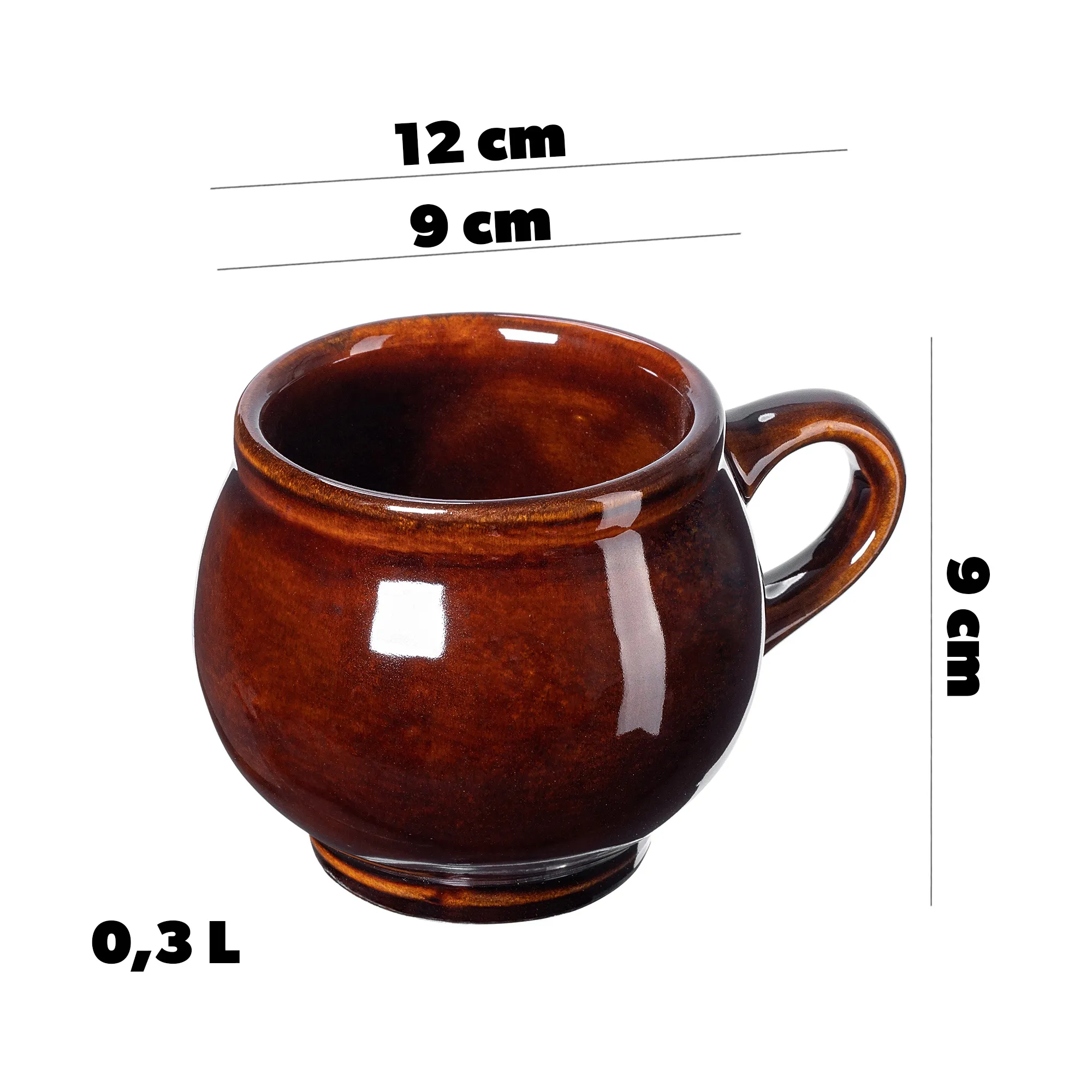 Olympia akmens masės puodeliai 0,3 l su rankena, 2 vnt.