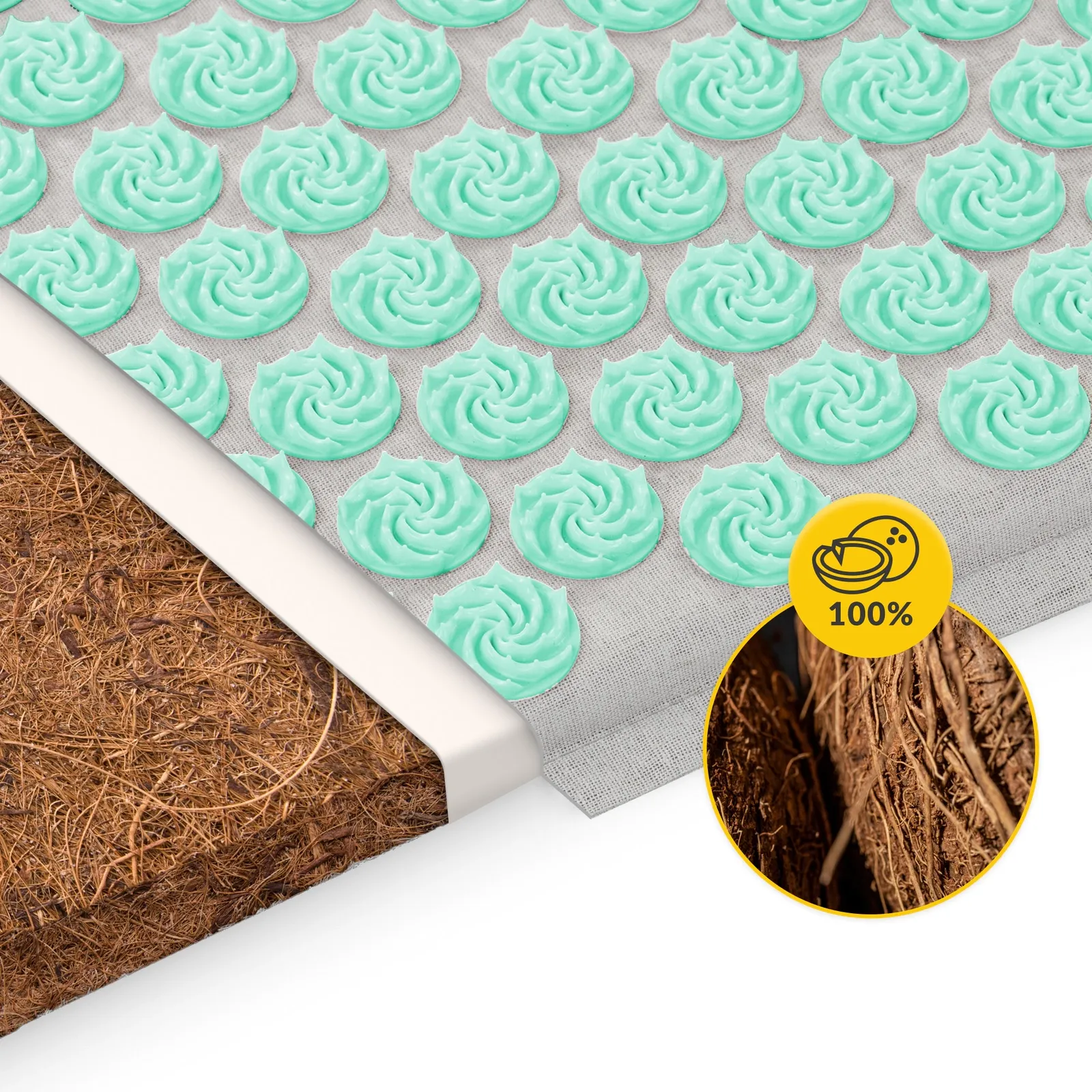 EKO akupresūros kilimėlis su grikių lukštais ir kokosu