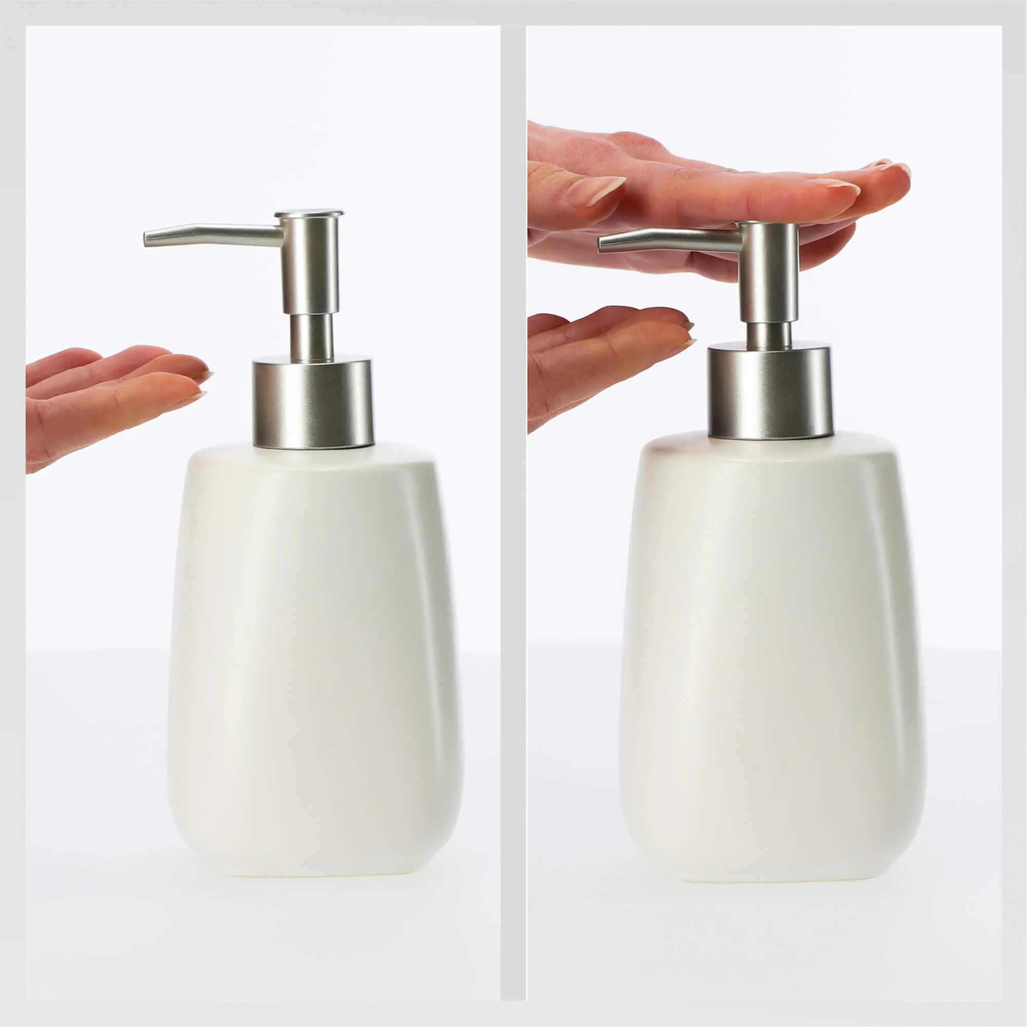 Palmi muilo dozatorius su pompa, 400 ml, baltas