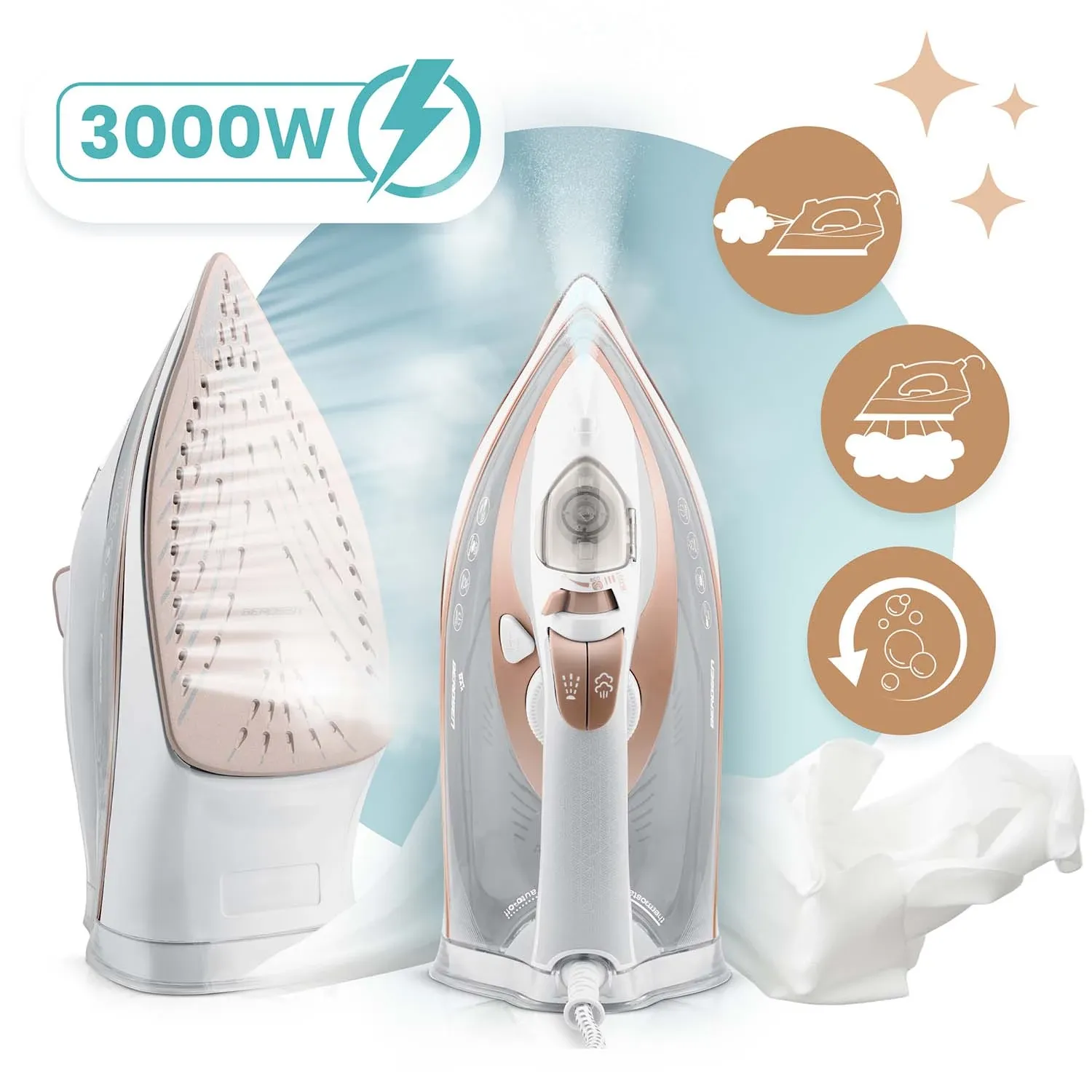 3000 W „Berdsen BD-332“ garinis lygintuvas, keraminė danga, vertikalus veikimas - nuotrauka 1