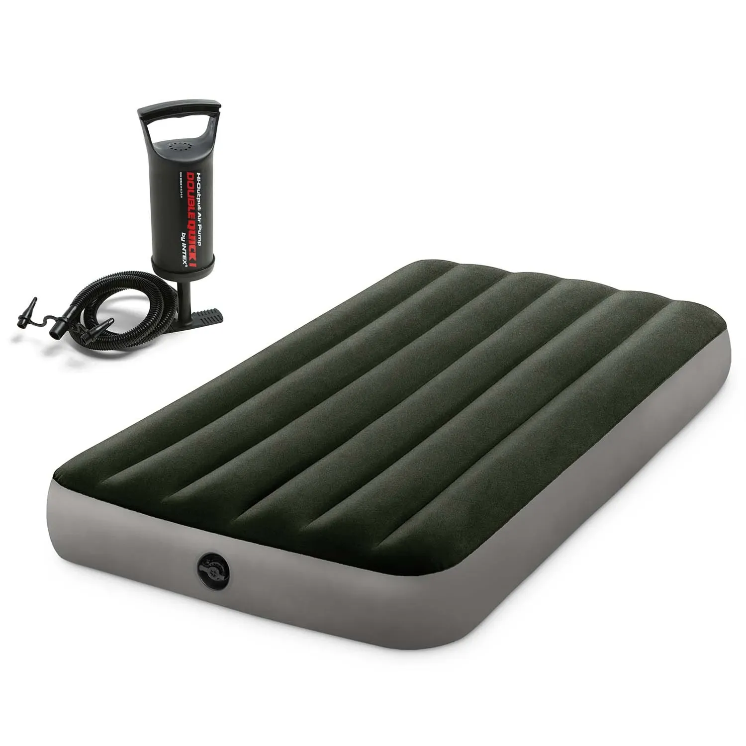 Pripučiamas čiužinys 191x137x25 cm su stūmokliniu pompa INTEX 664108 - nuotrauka 1