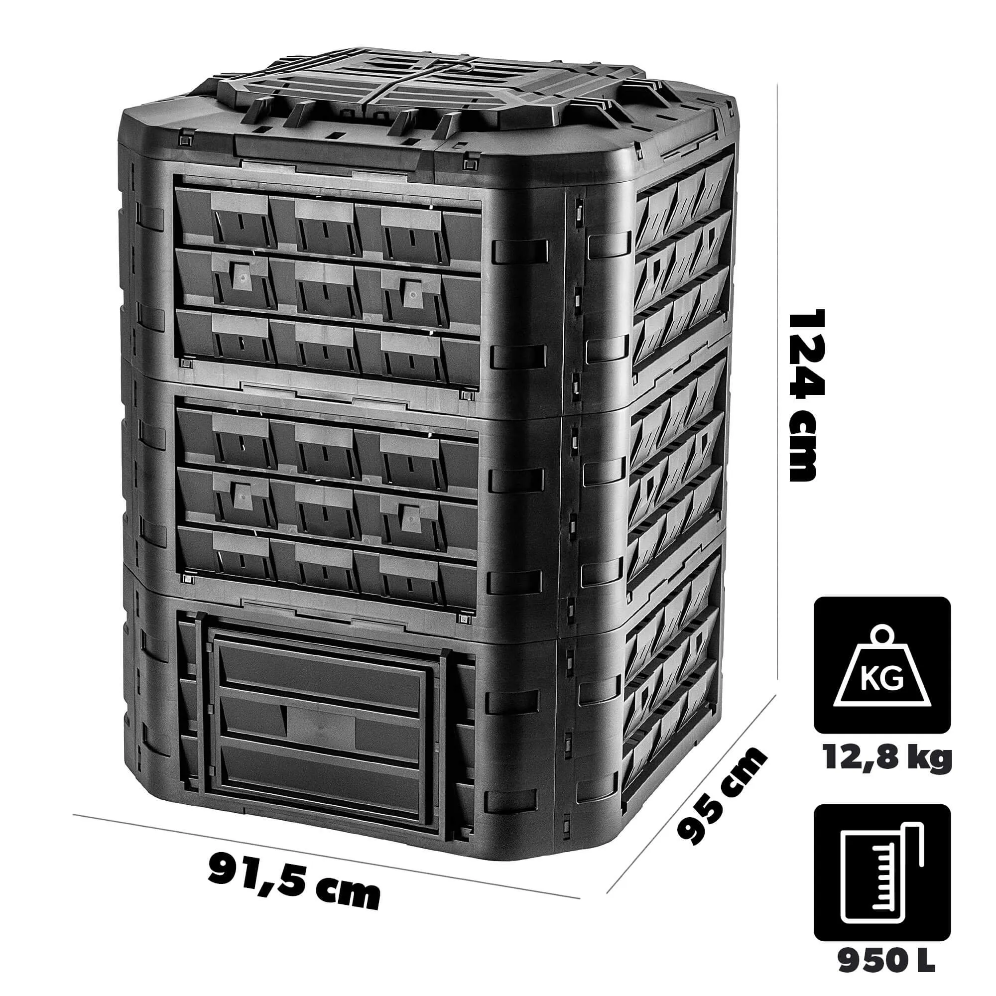 „Fixem“ 950 l juoda sodo kompostinė