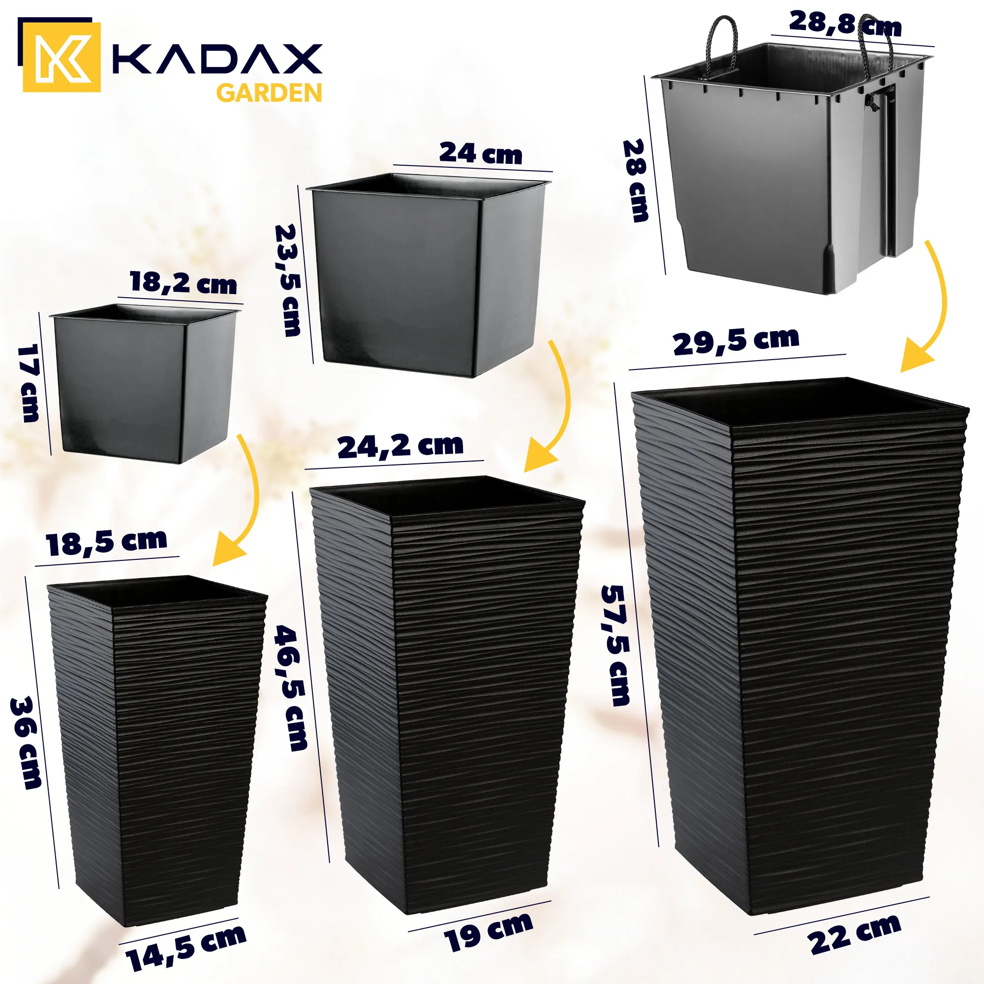 Gėlių vazonas su įdėklu Toulouse kaltas 30 cm