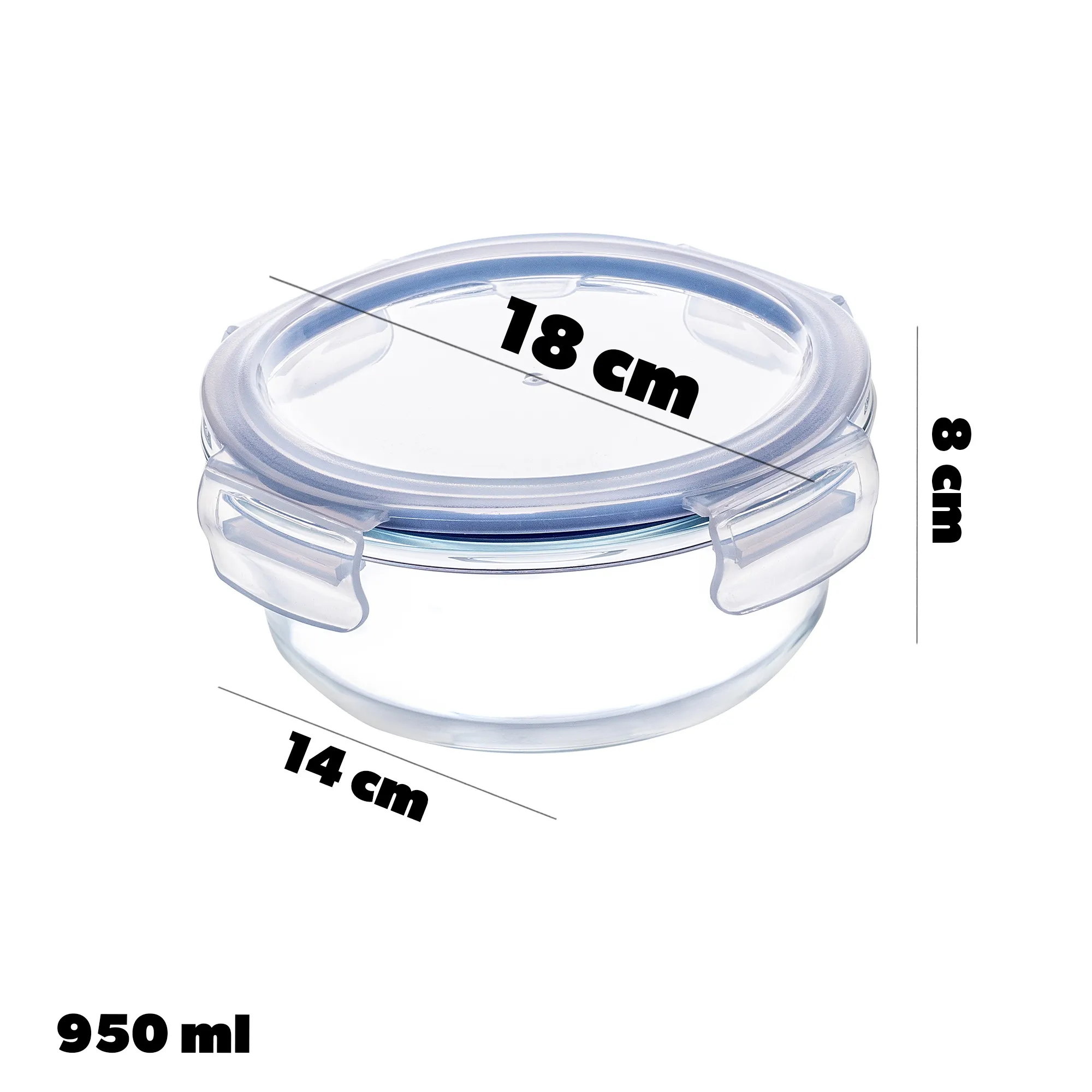 „Athie“ apvalių indelių rinkinys 400 ml + 620 ml + 950 ml
