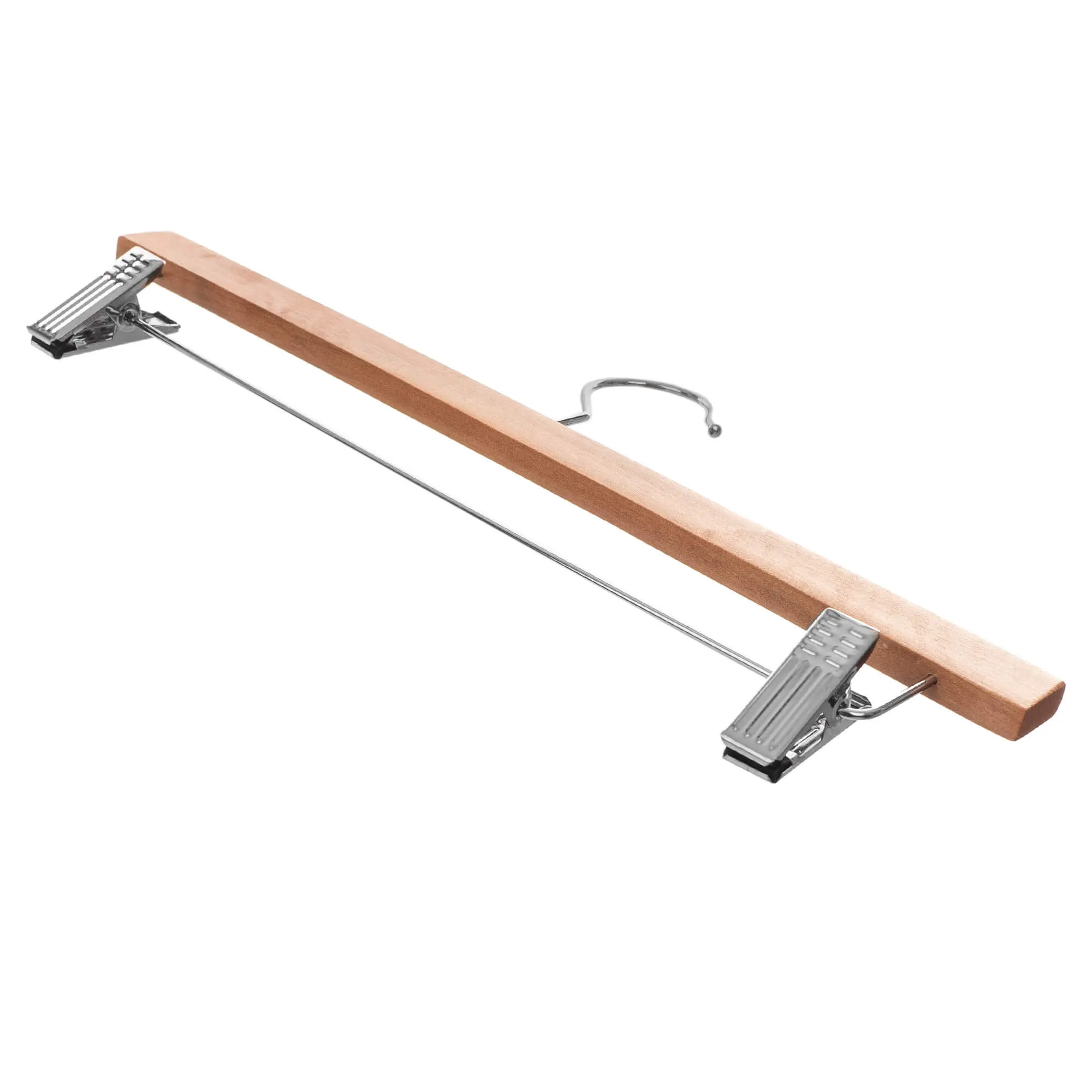 Husson medinė drabužių pakaba su spaustukais, 3 vnt.