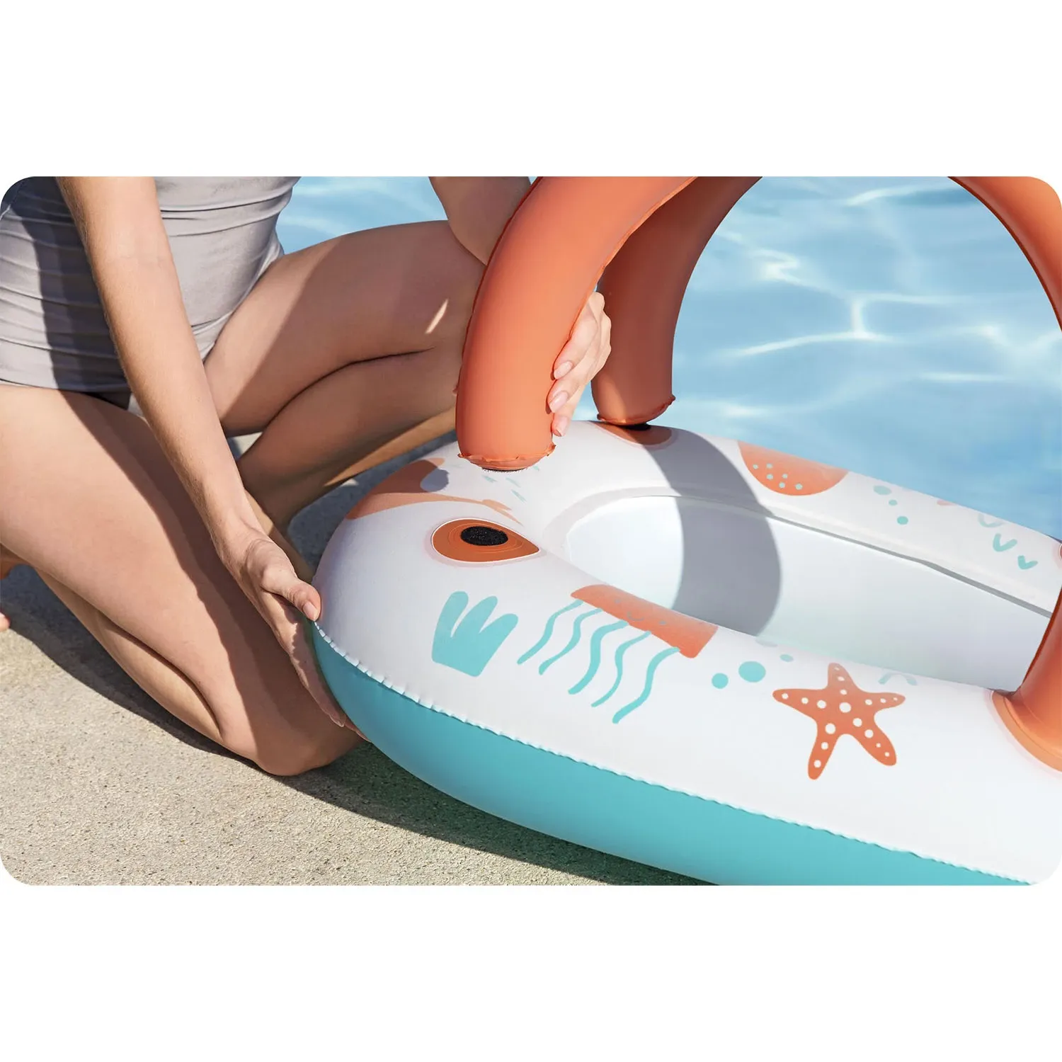 Pripučiamas pontonas vaikams su stogeliu maudynėms „Bestway“ - nuotrauka 1