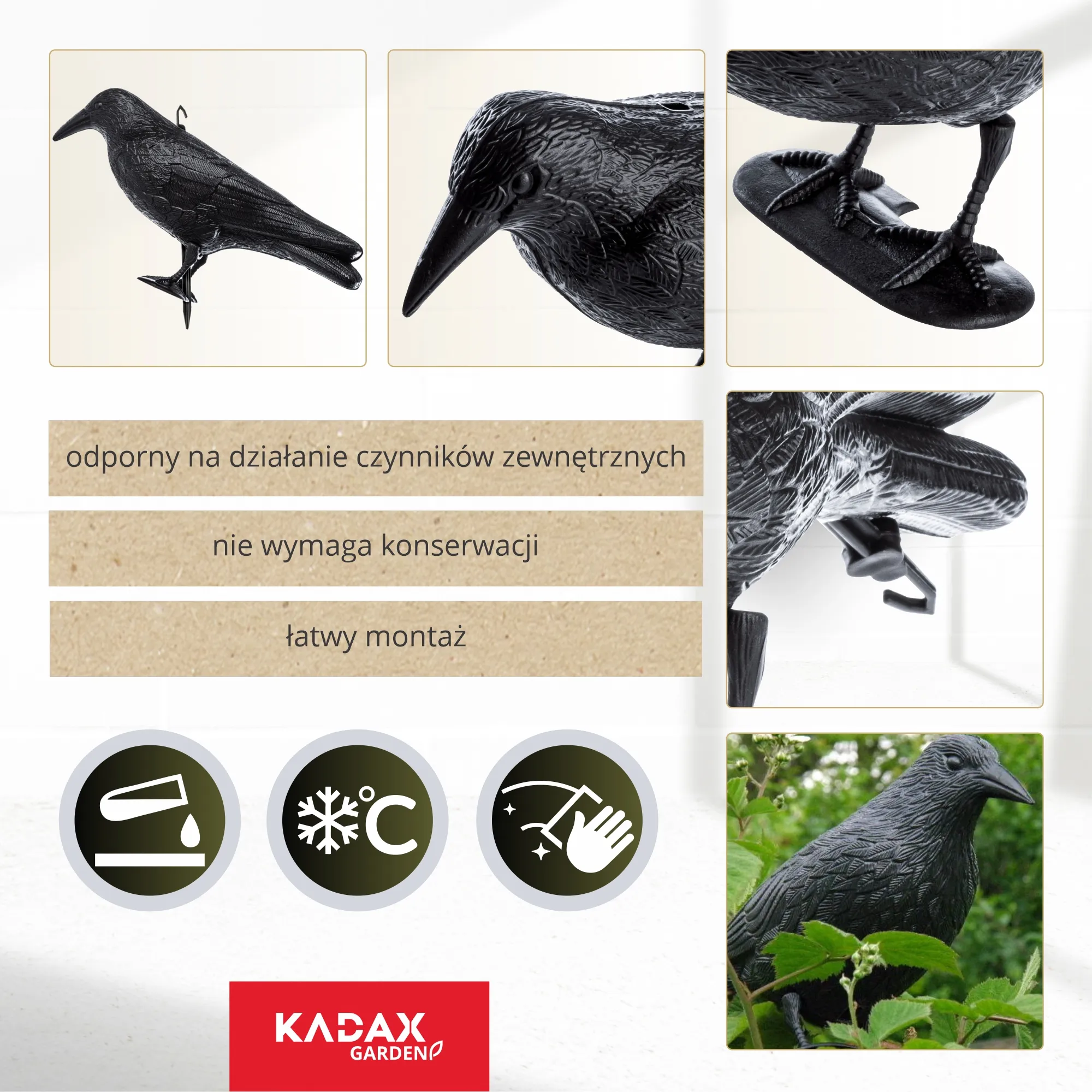 Paukščių baidyklė „Black Raven Krokom“, juoda, 2 vnt.