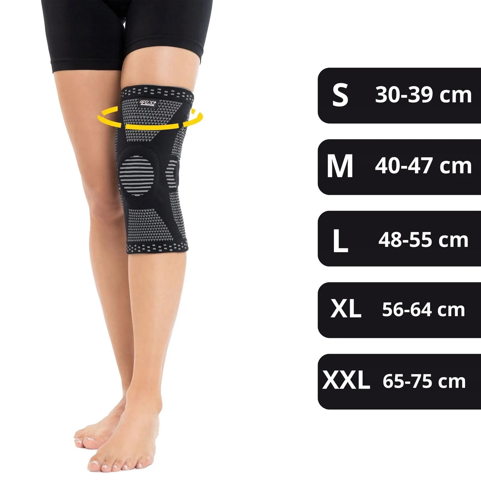 Elastinis kelio įtvaras su girnelės stabilizavimu XXL pilkas