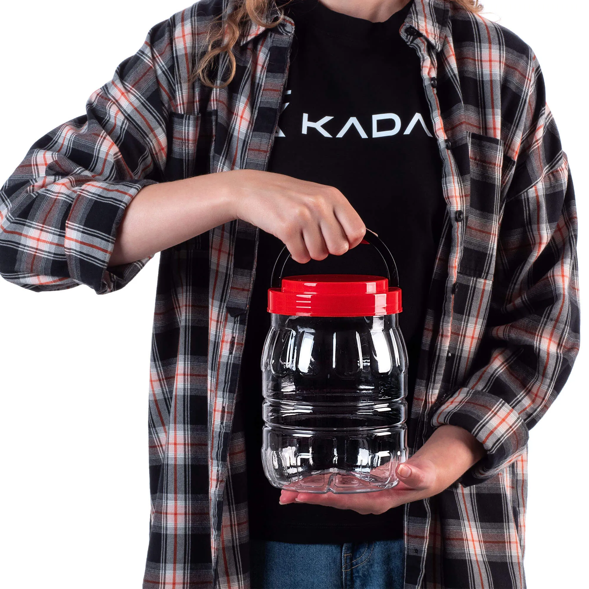 PET indeliai su užsukamu dangteliu ir rankena „Riccia universal“ 2 l, 4 vnt.