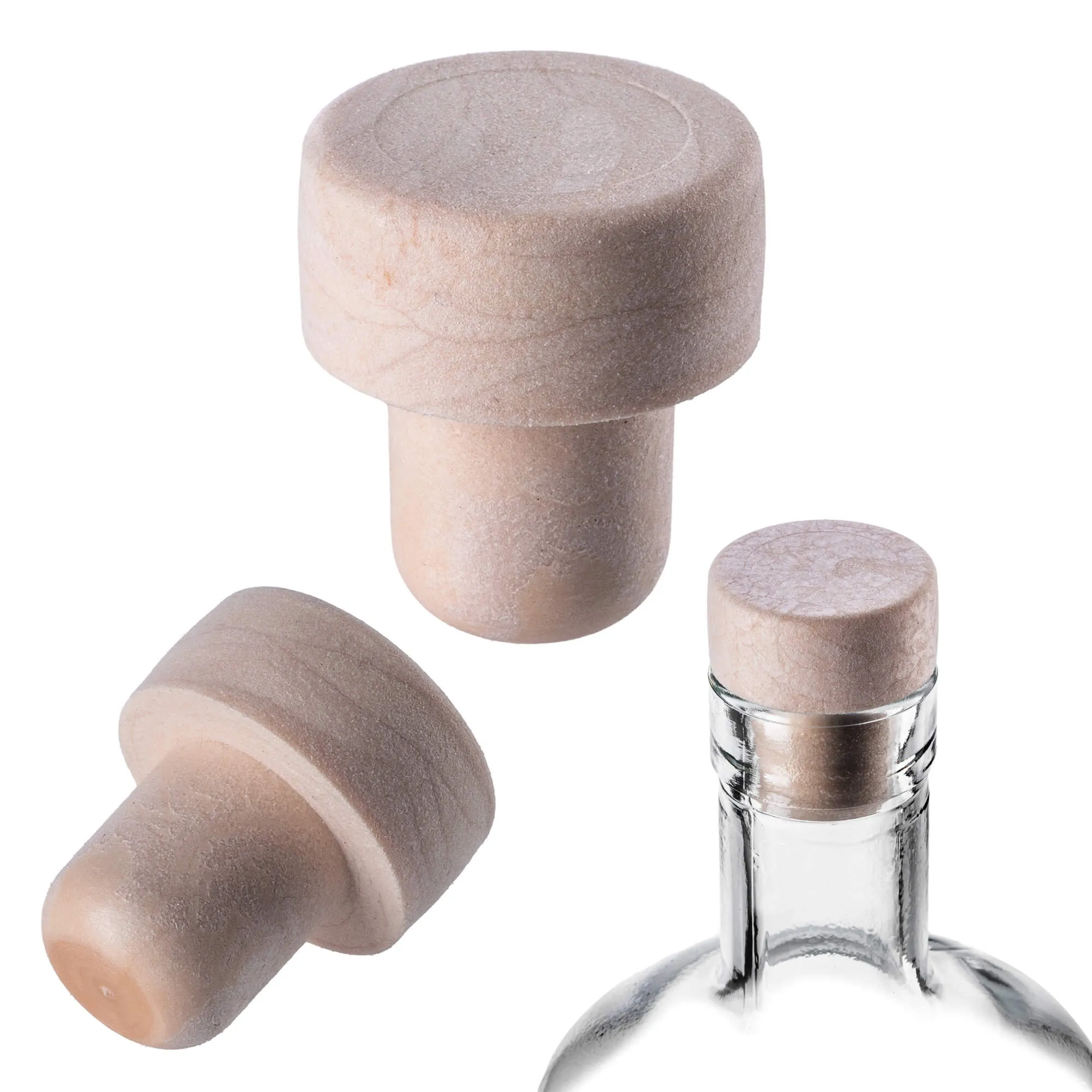 Velletri vyno butelio kamštis, sintetinis grybo formos, 21,5 mm, 1 vnt.