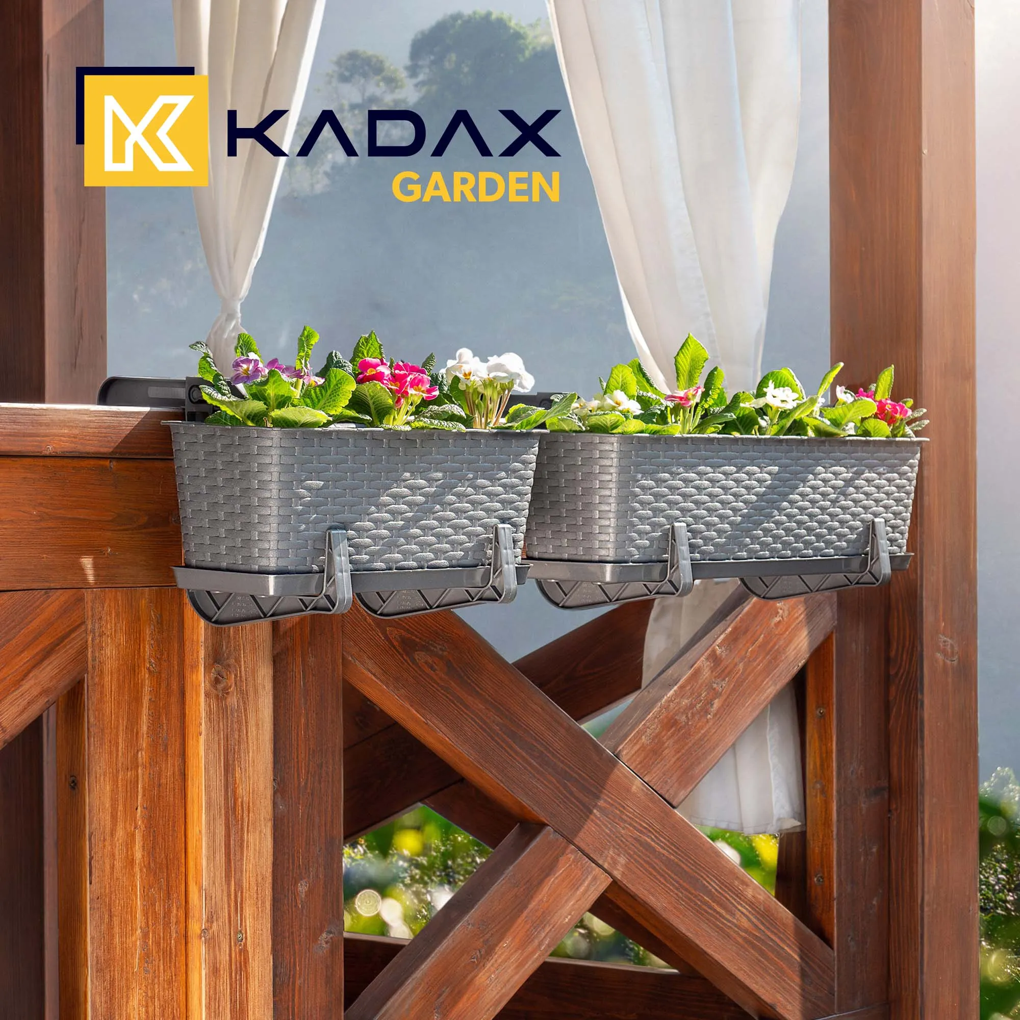 Balkono dėžė su rankenomis Castro grafito spalvos 60cm