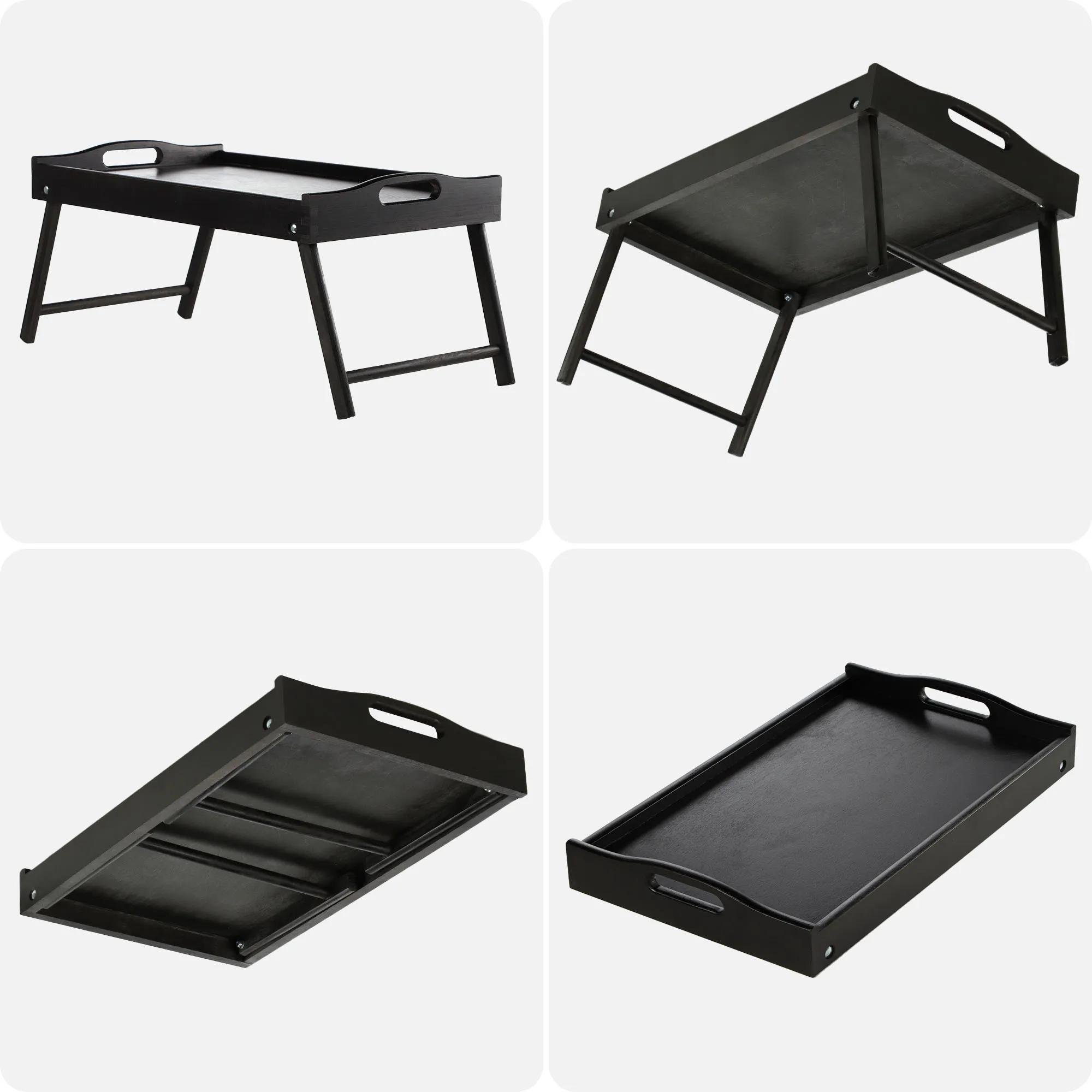 „Solia“ pusryčių stalas, nešiojamam kompiuteriui, 50 cm, juodas