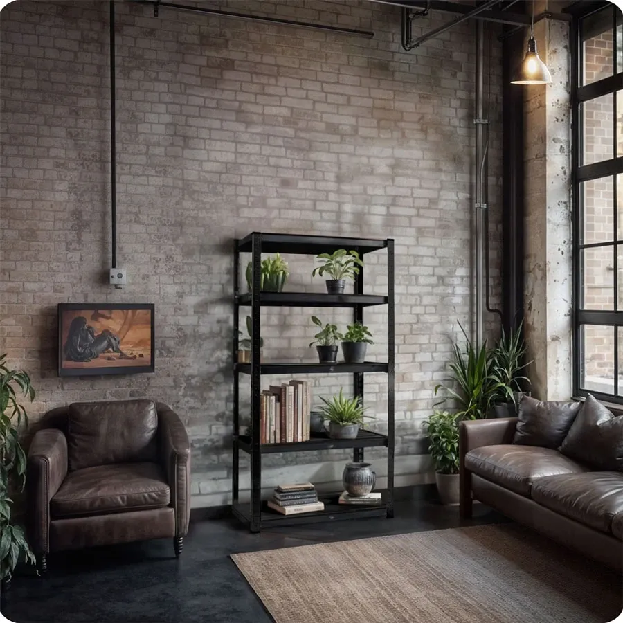 Metalinė daiktų laikymo lentyna 180 x 90 x 40 cm Humberg HR-851 juoda - nuotrauka 1