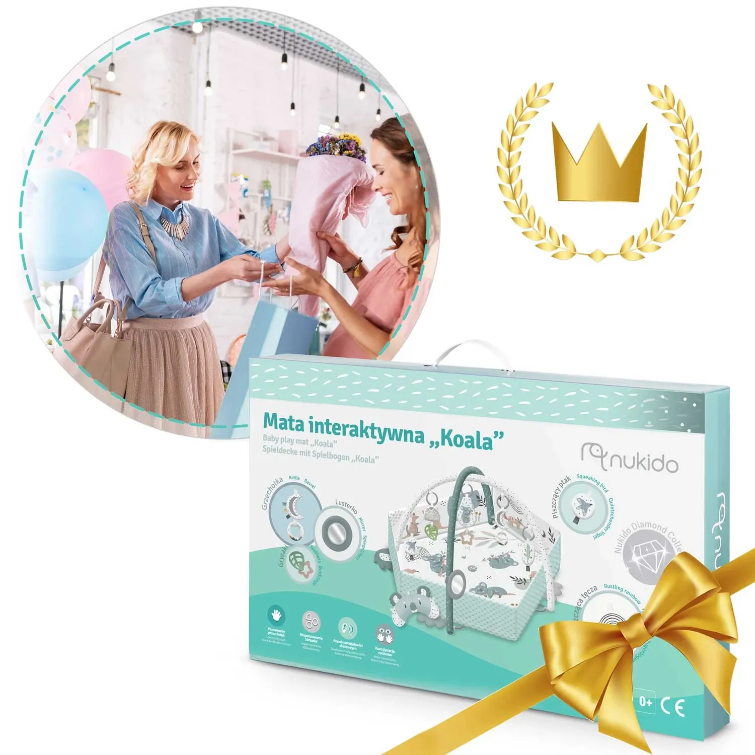 Interaktyvus edukacinis kilimėlis 136 x 136 cm Koala Nukido - nuotrauka 1