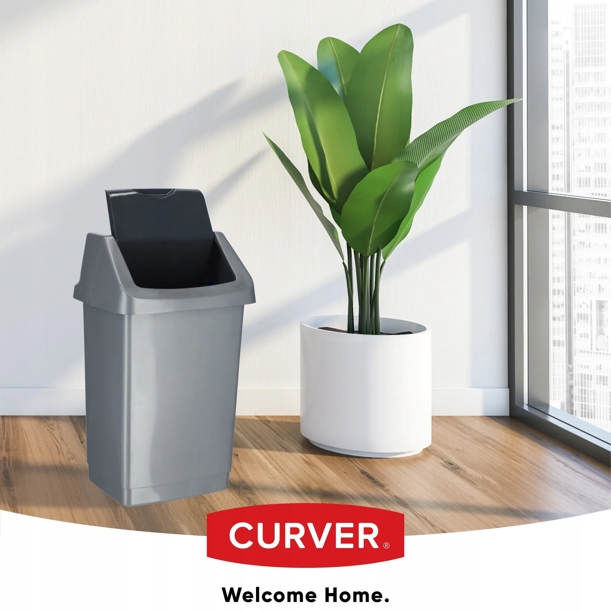 Curver Click-IT 9 l šiukšliadėžė, grafito spalvos