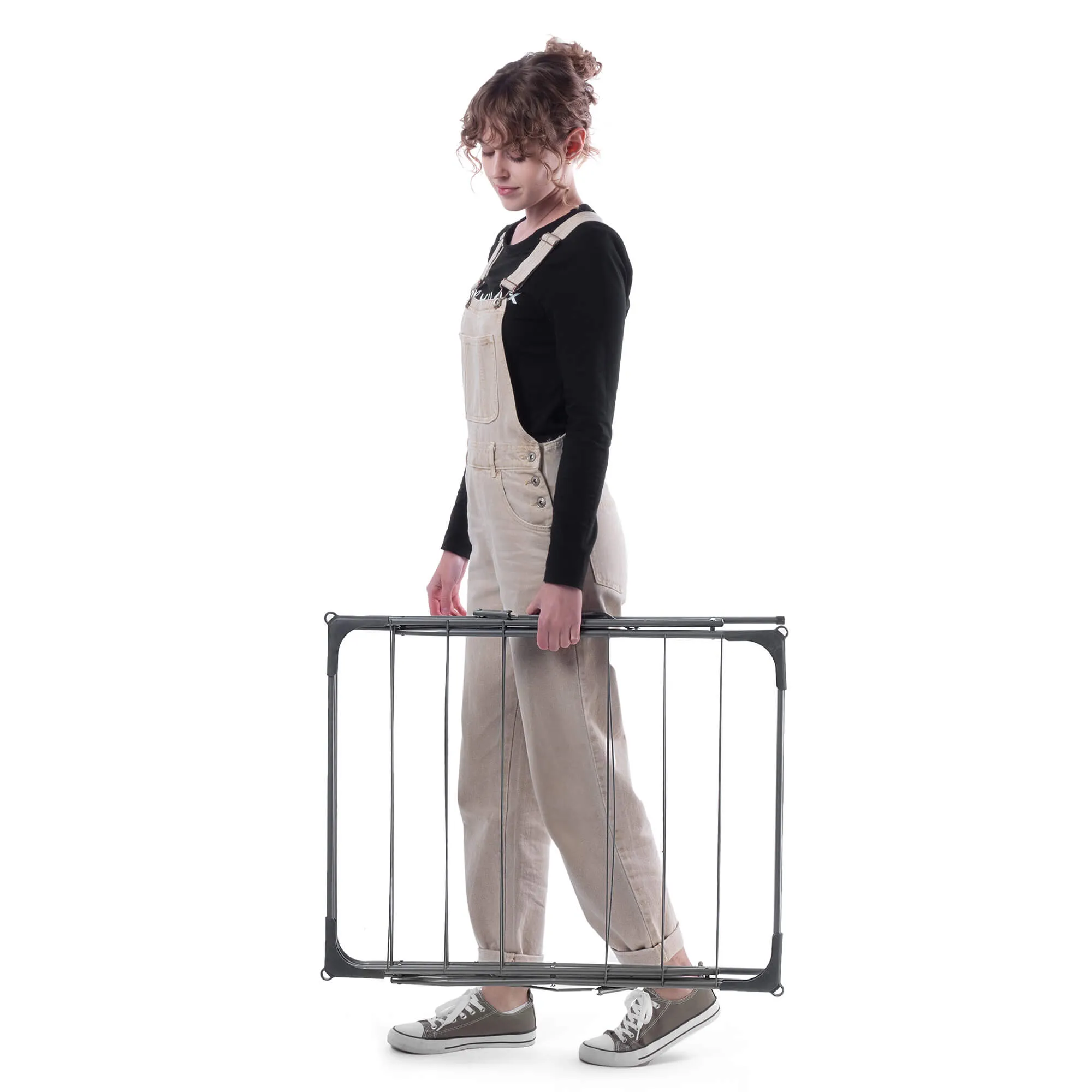 Vertikali drabužių džiovyklė „Pawia“, 138 x 60 cm, juoda