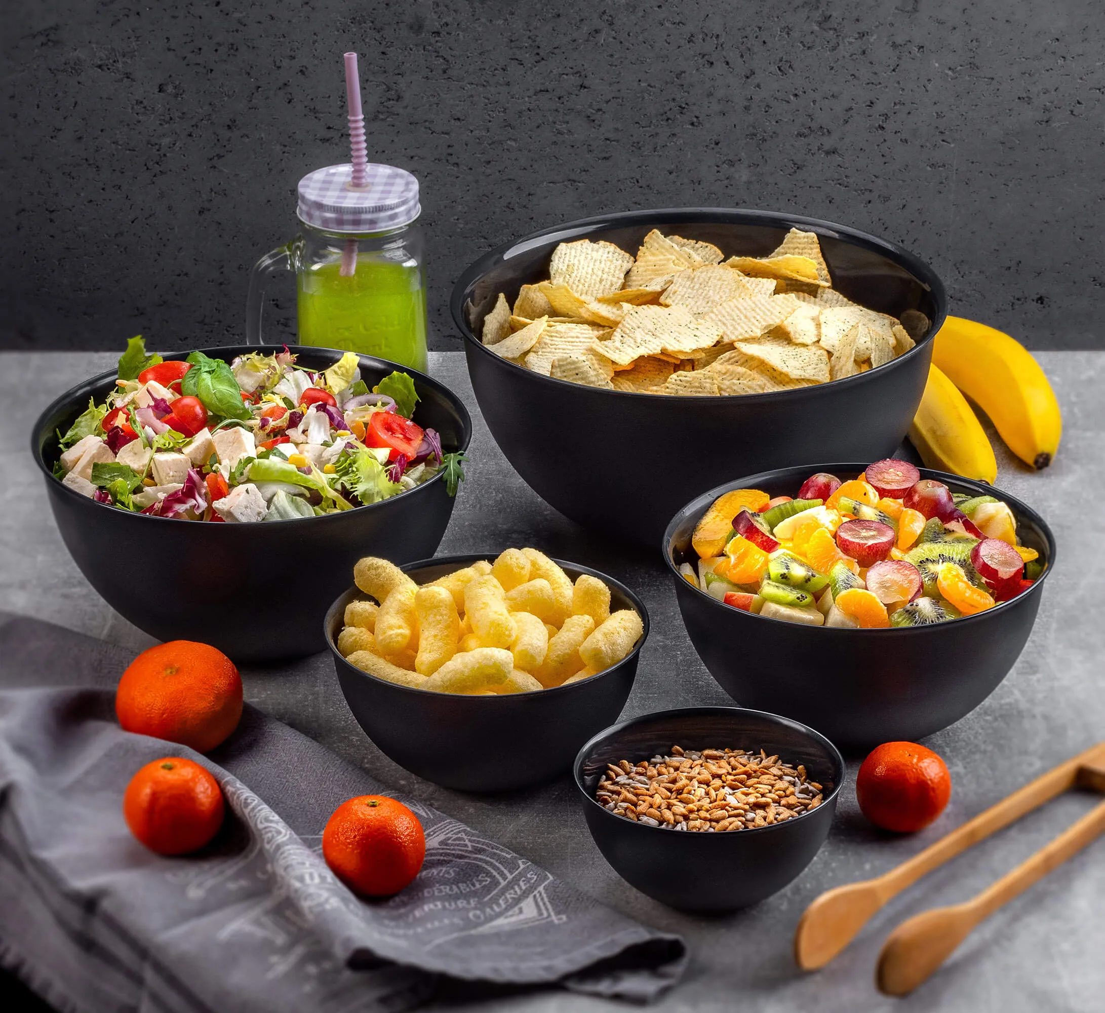 Musano 0,5 l plastikinis virtuvinis dubuo, antracito spalvos