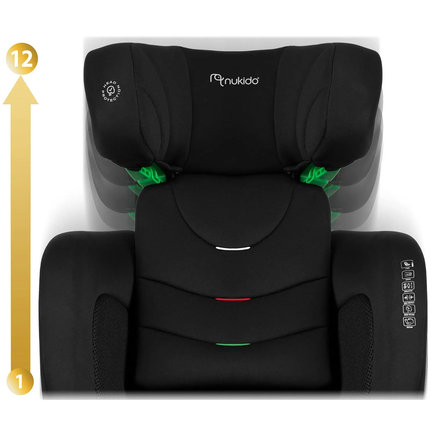 Nukido Louis minkšta juoda automobilinė kėdutė 15-36 kg ISOFIX - nuotrauka 1