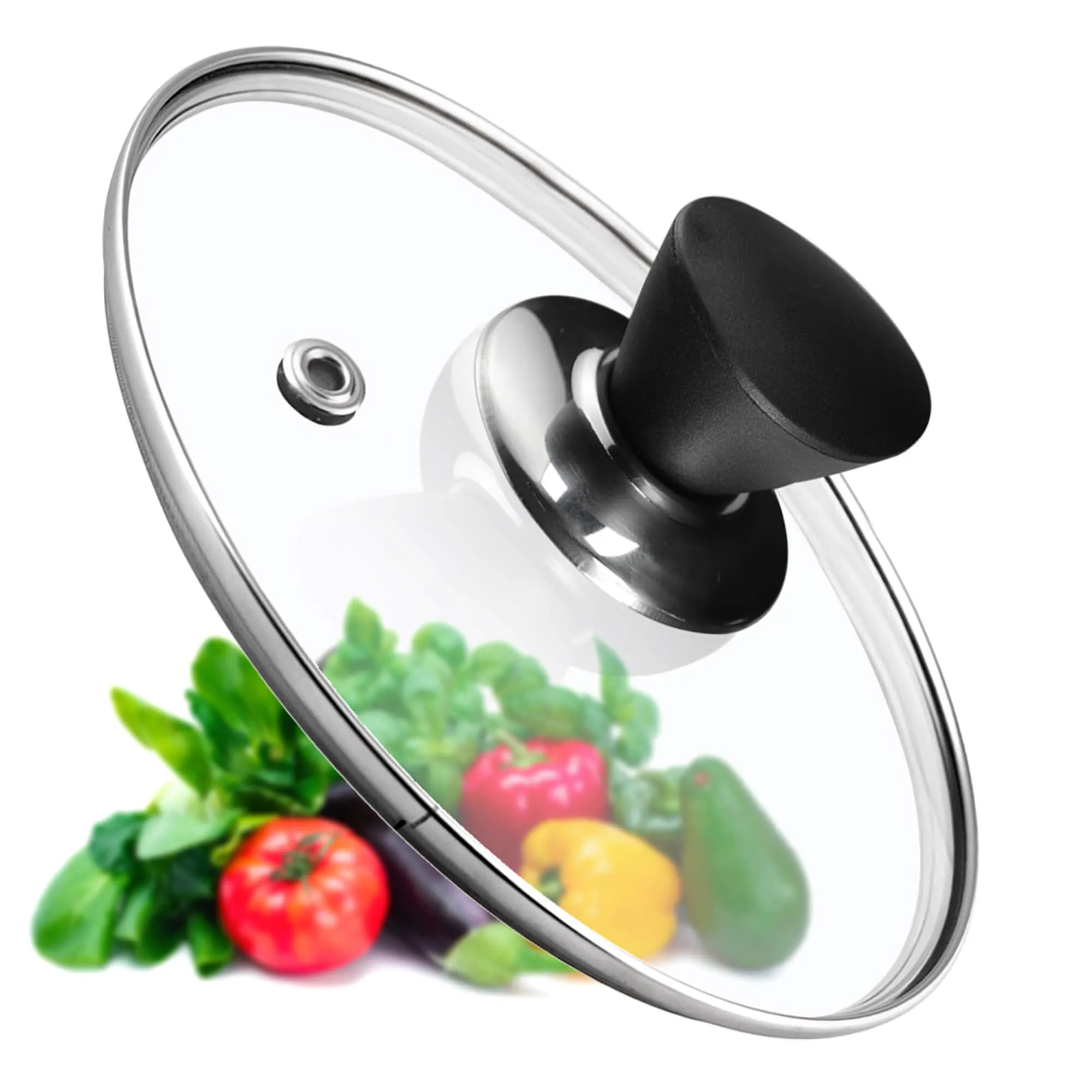 Taranto 20 cm orkaitėje atsparus dangtis su juoda rankena