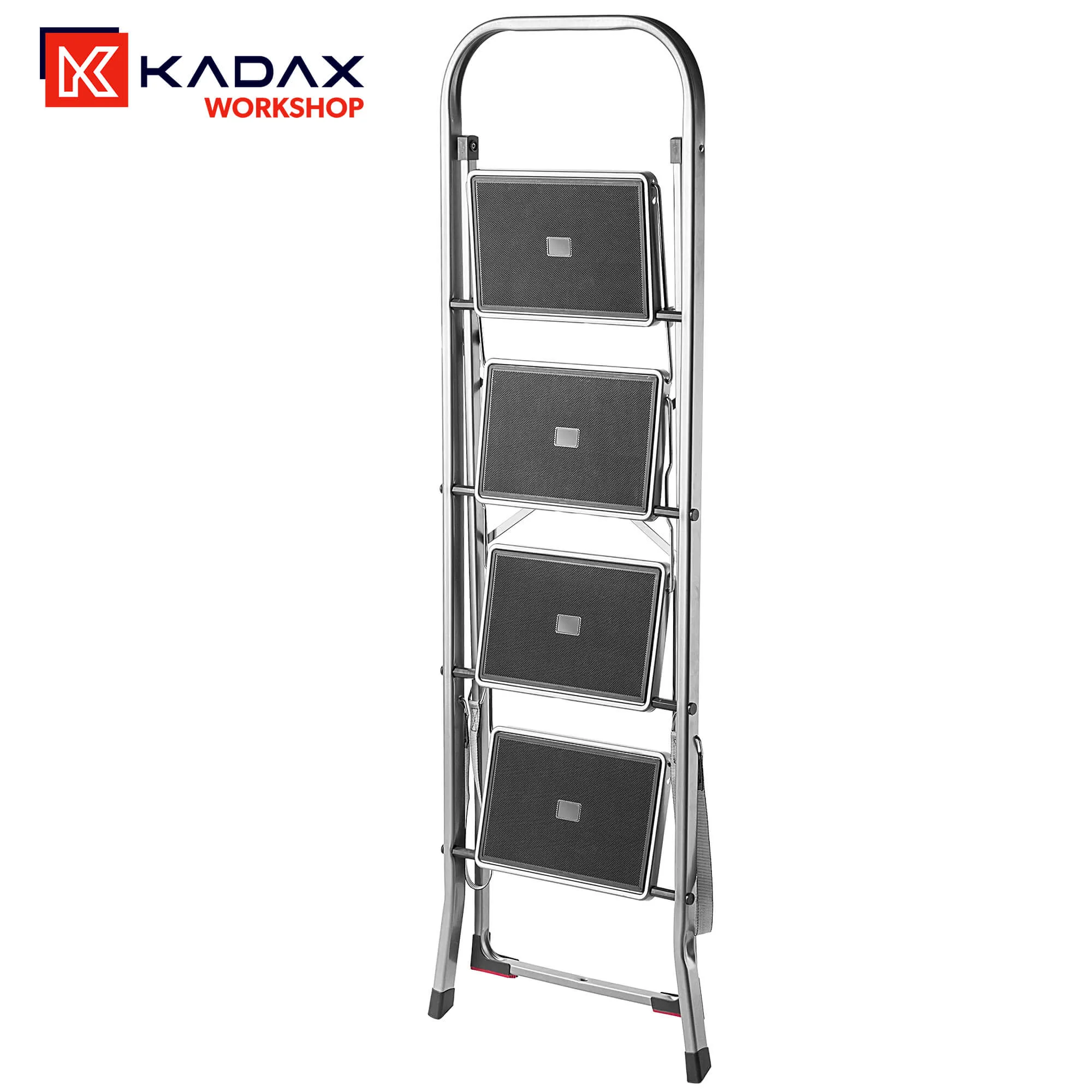 „Toro“ plieninės kopėčios su platforma, 4 laipteliai, 150 kg