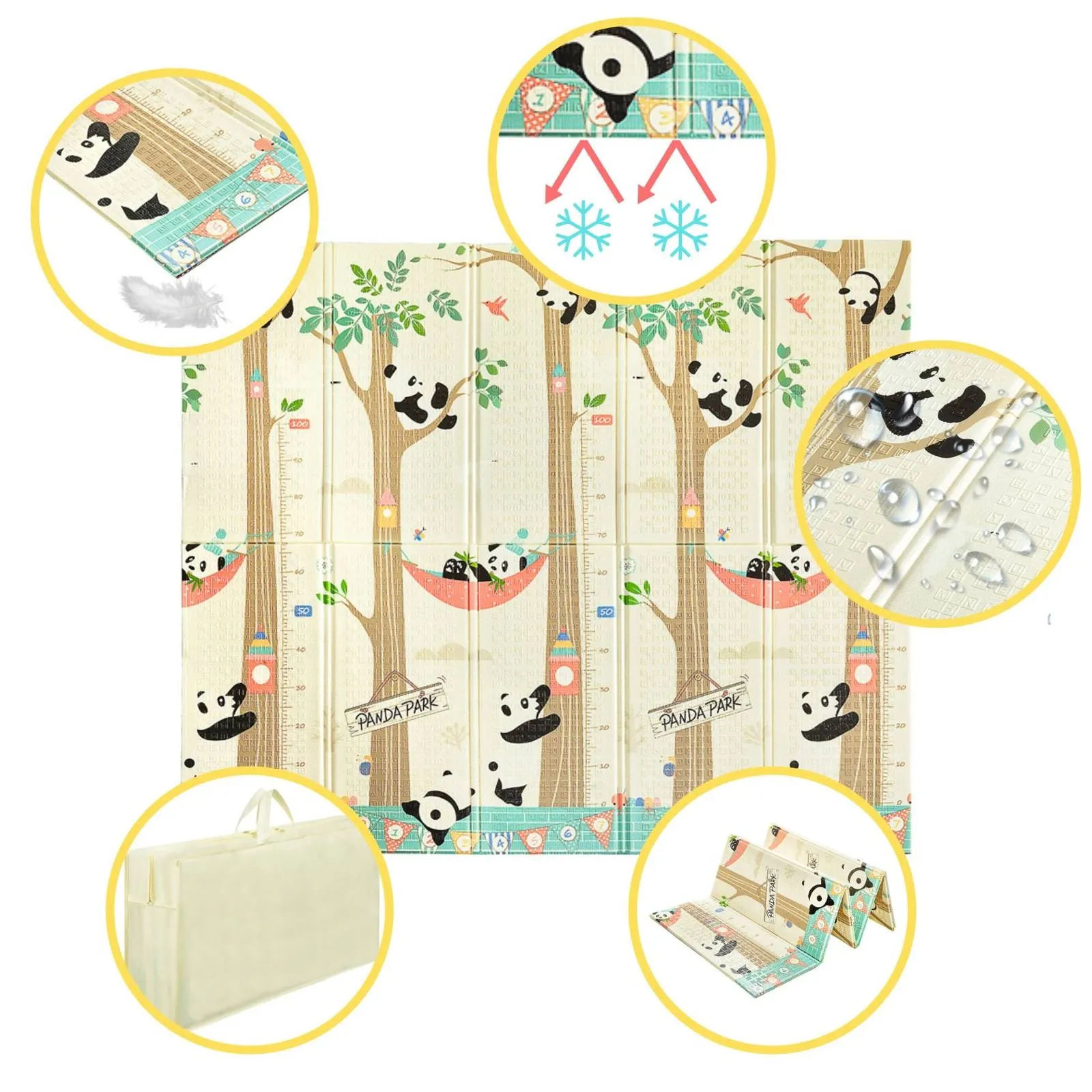 Kūdikių žaidimų kilimėlis „Pandos ir indėnai“