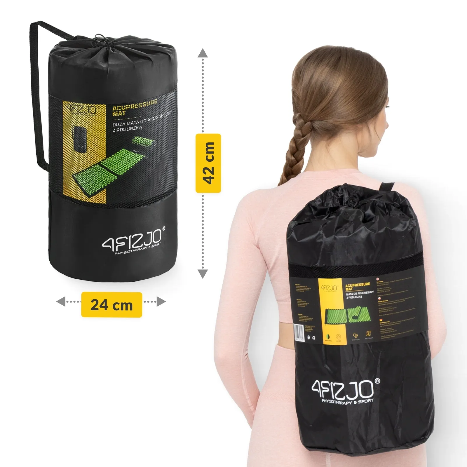 Didelis akupresūros kilimėlis su pagalvėle