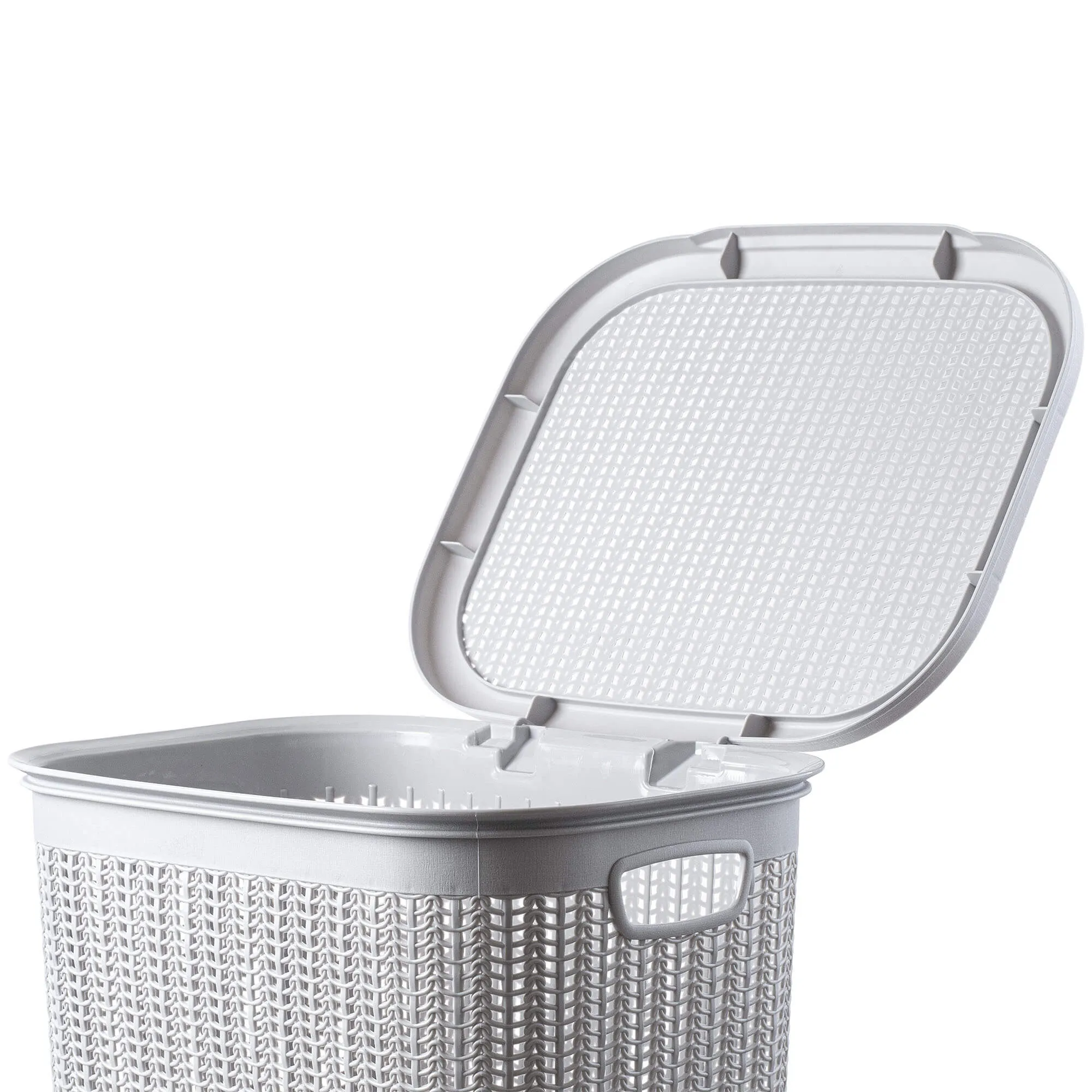 Mera 50L šviesiai pilkas skalbinių krepšys su dangčiu