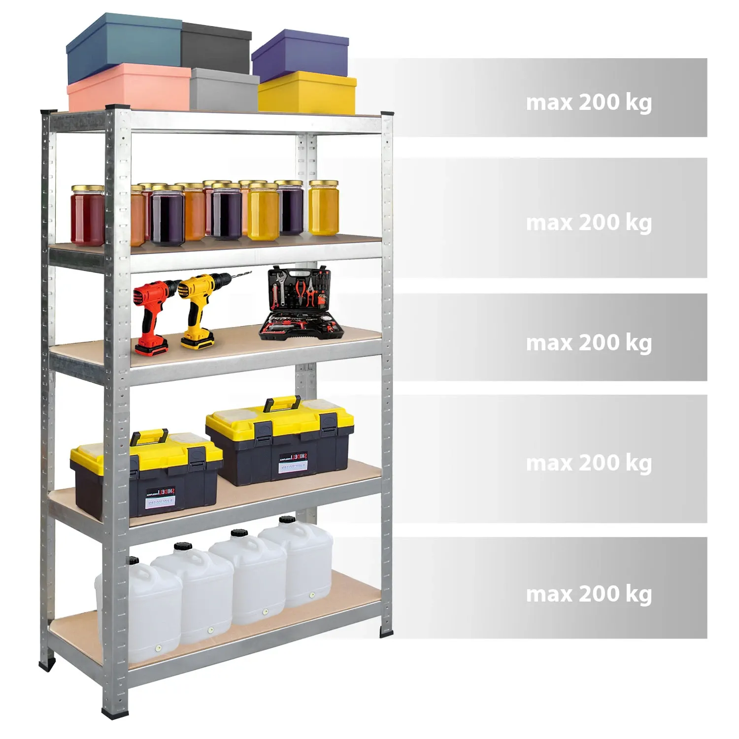 Metalinė lentyna daiktams laikyti 150 x 75 x 30 cm Humberg 4840 - nuotrauka 1
