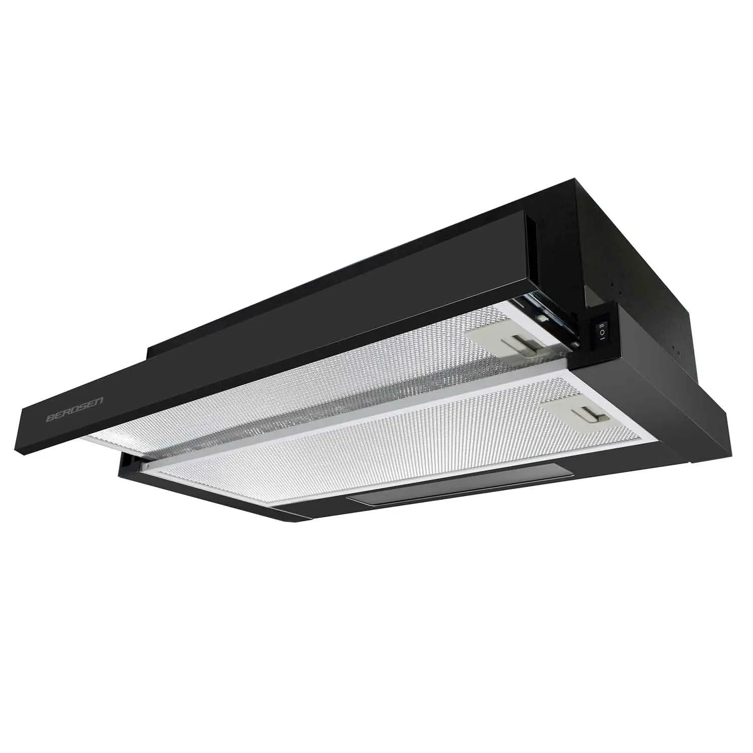 Berdsen BT-230 teleskopinis virtuvės gartraukis, matinės juodos spalvos - nuotrauka 1