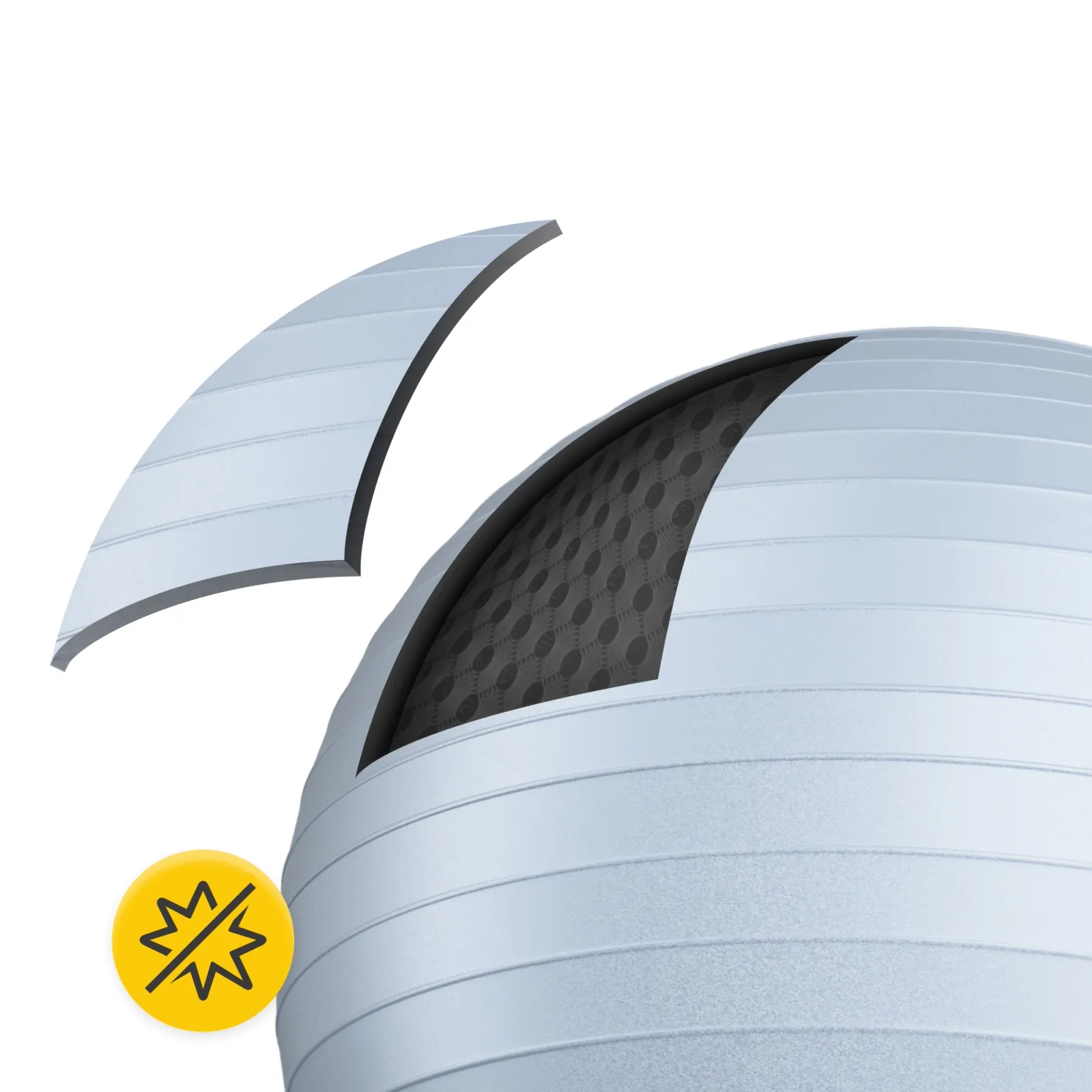 Pripučiamas gimnastikos kamuolys 75 cm pilkas