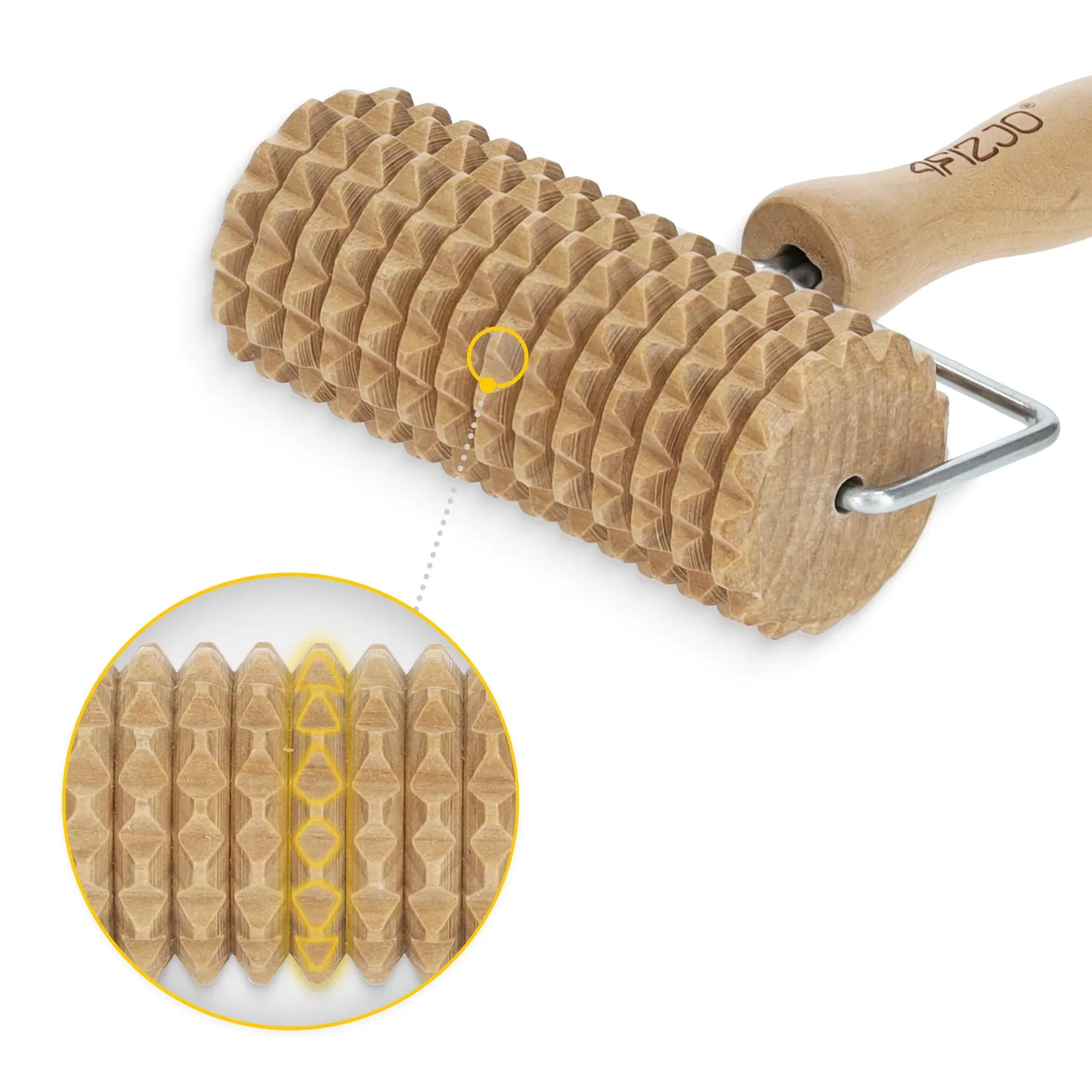 Didelis medinis kūno masažo volelis