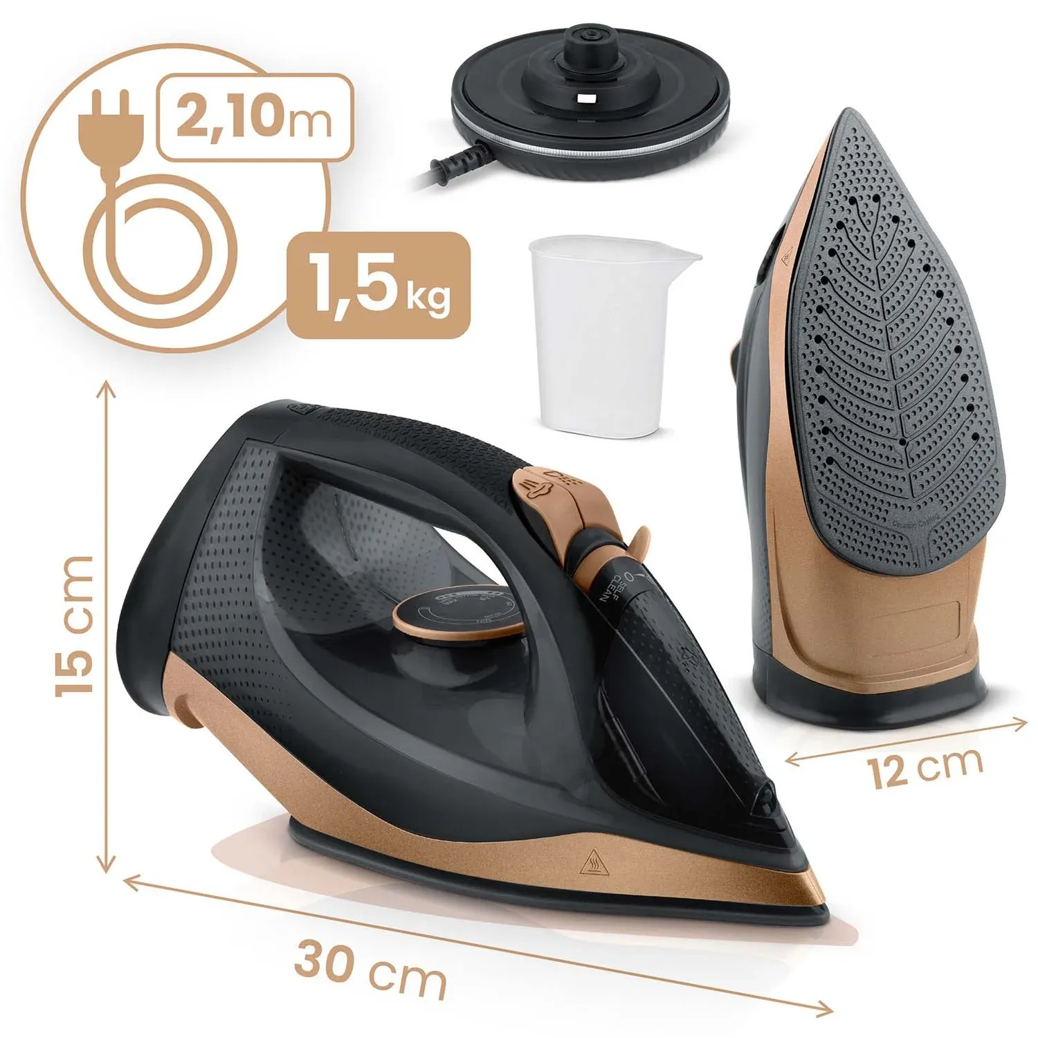 Belaidis garinis lygintuvas 2600 W, Berdsen BD-333, su keramine danga - nuotrauka 1
