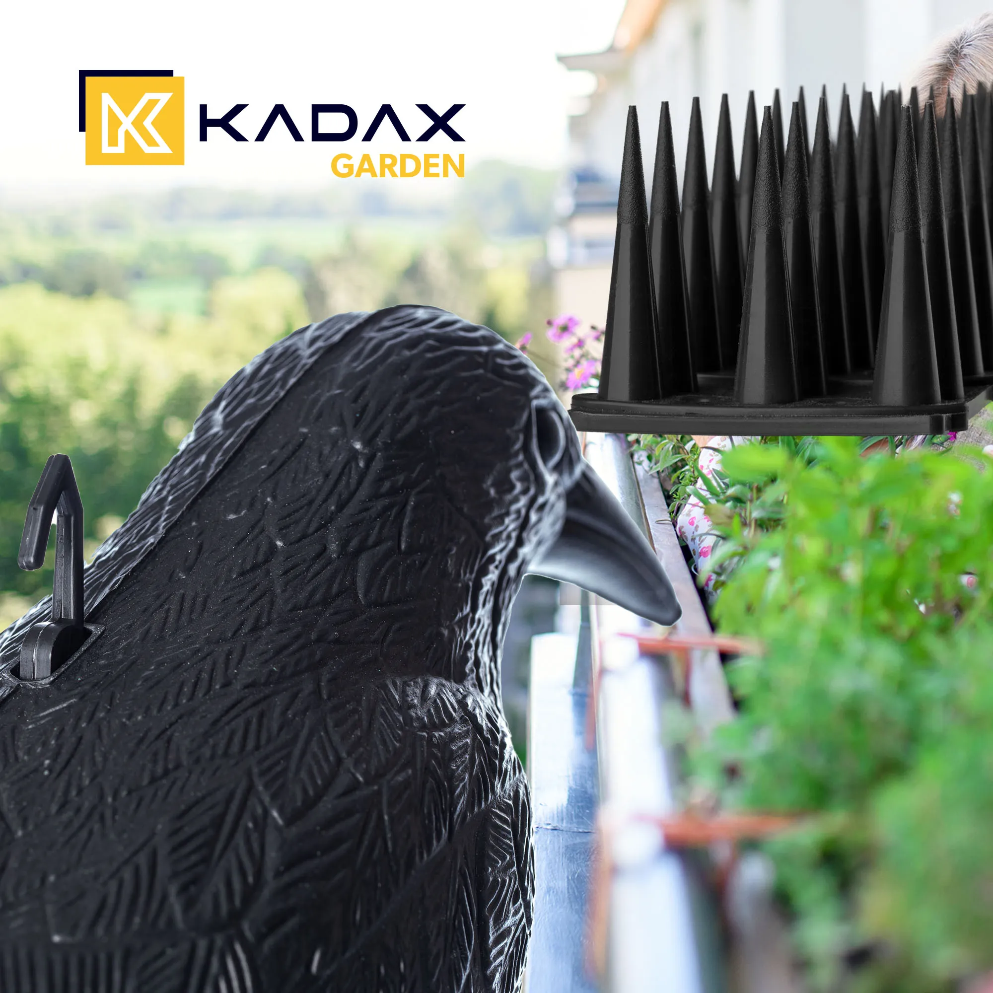 Plastikiniai paukščių spygliai 6 vnt., juodi + varnos formos