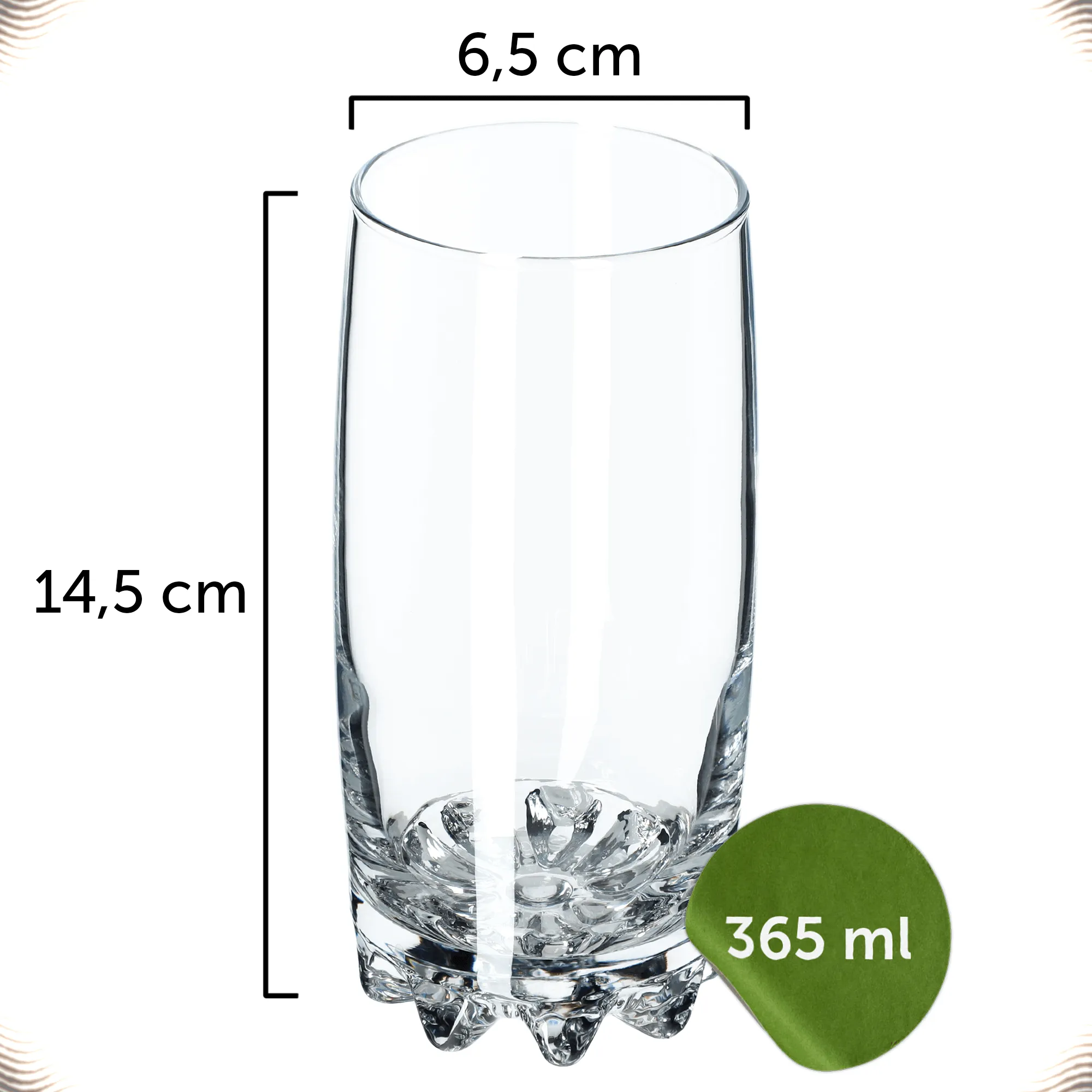 Nemi gėrimų stiklinės, 365 ml, 6 vnt.