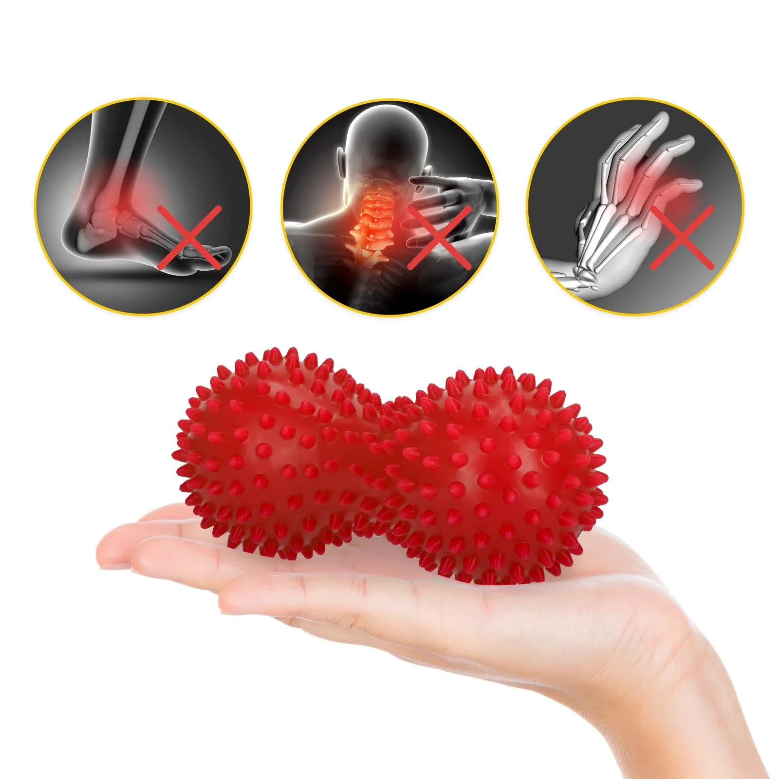 Dvigubas sensorinis masažo kamuoliukas