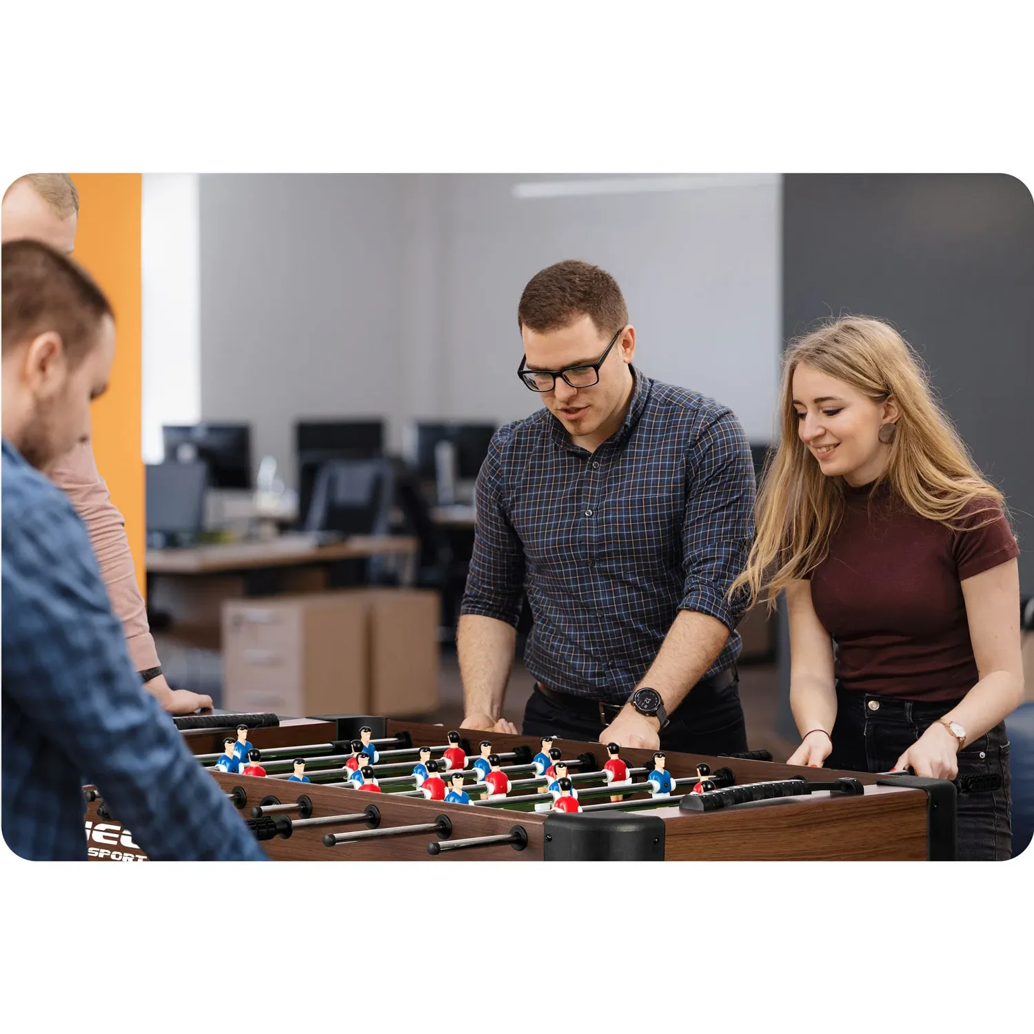 „Neosport“ stalo futbolo stalas, 118 x 61 x 79 cm, NS-804, tamsiai rudas - nuotrauka 1