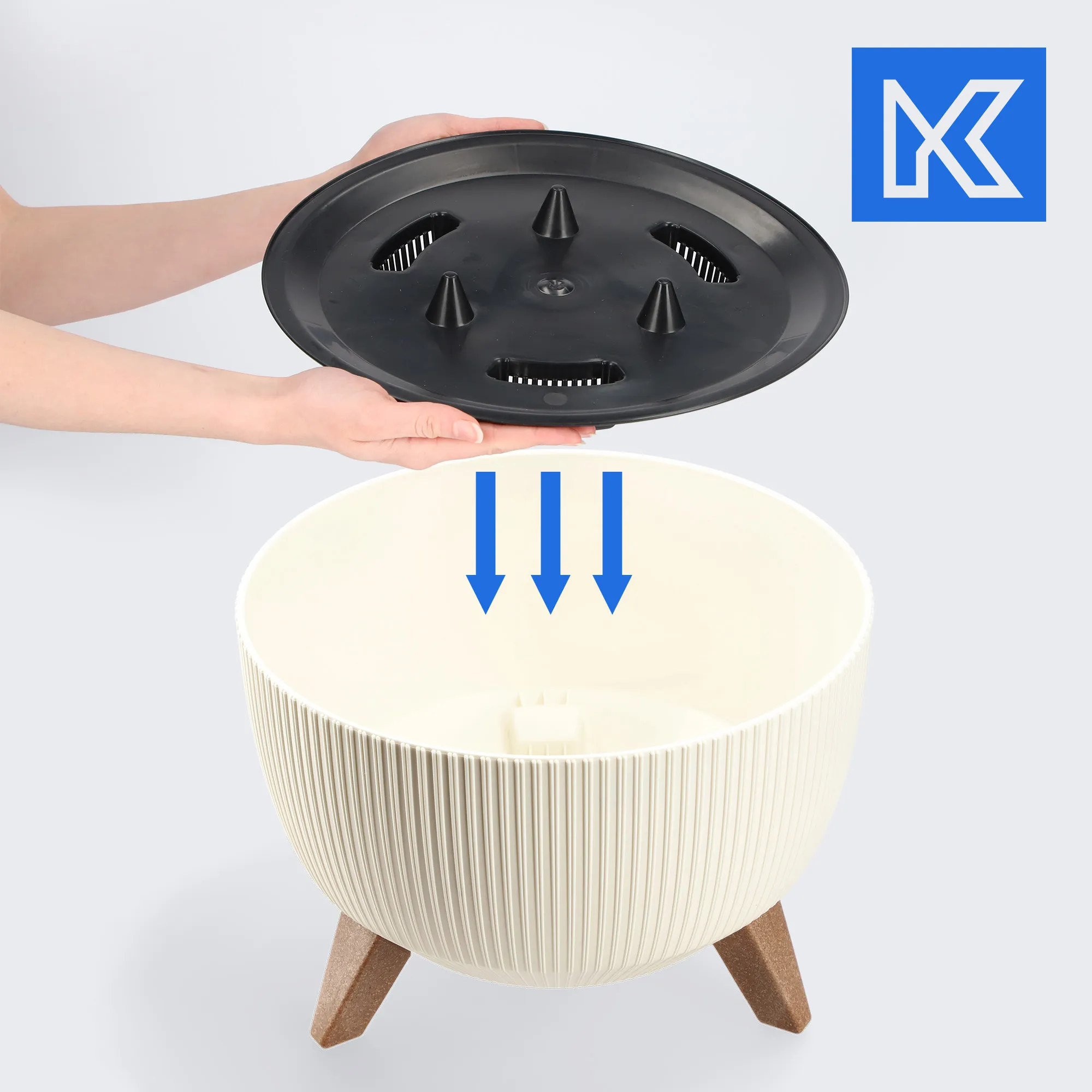 Milis gėlių dubuo su kojelėmis 29 cm